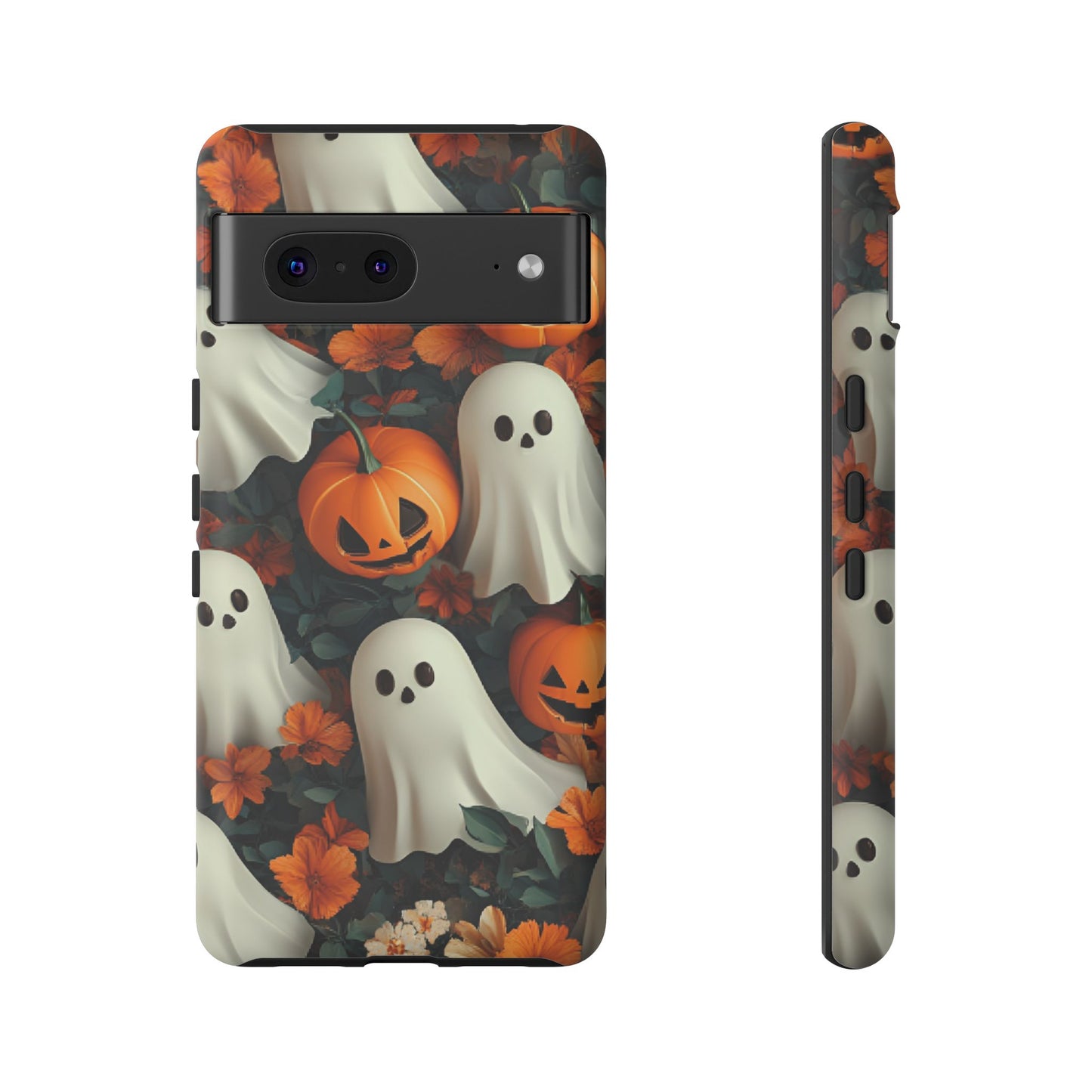 Halloween Ghosts and Pumpkins Phone Case - Spooky and Cute Phone Cases for iPhone 16 15 14 13 12 11, Samsung Galaxy & Google Pixel Phone Covers