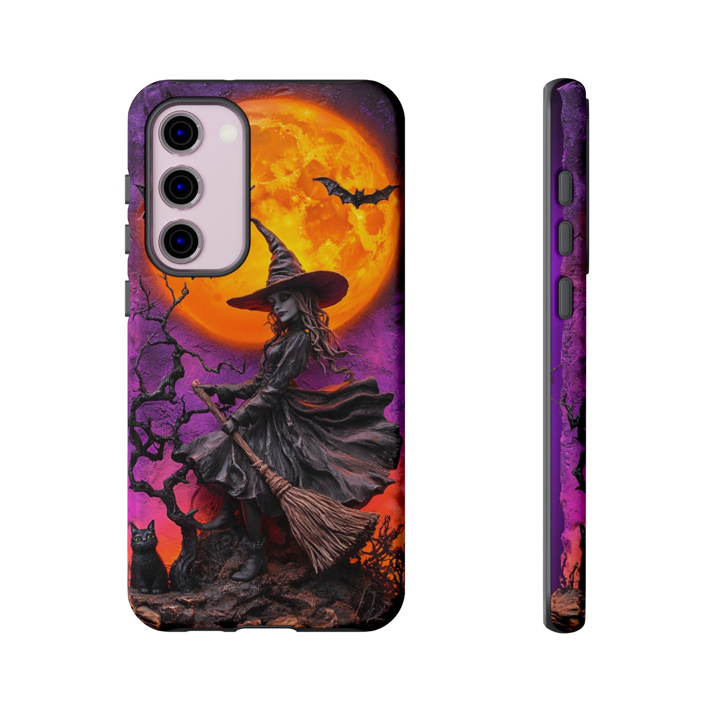 Witch and Bats Phone Case - Witchy Halloween Phone Cases for iPhone 16 15 14 13 12 11, Samsung Galaxy & Google Pixel