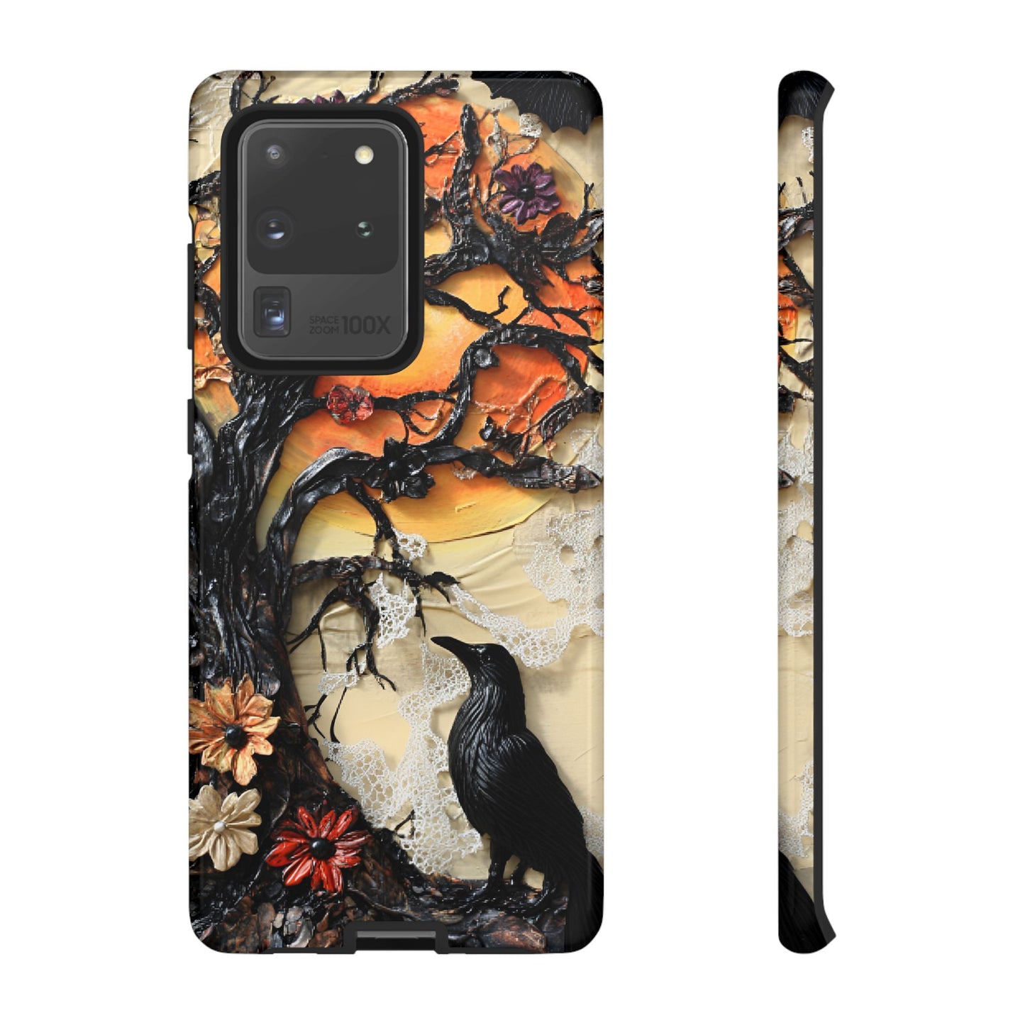 Gothic Raven Phone Case - Fantasy Goth Phone Cases for iPhone 16 15 14 13 12 11, Samsung Galaxy & Google Pixel