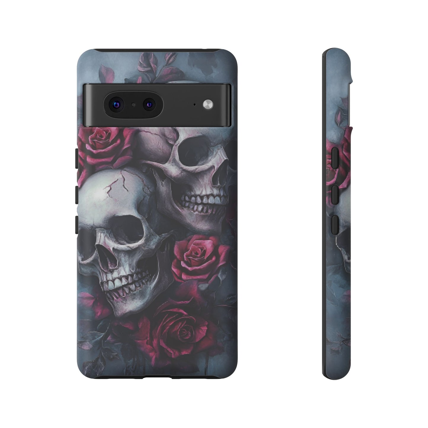 Skulls and Roses Phone Case - Gothic Dark Romance Phone Cases - iPhone 16 15 14 13 12 11, Samsung Galaxy & Google Pixel Phone Covers