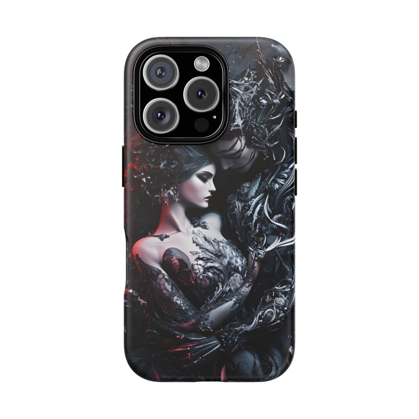 Gothic Couple Phone Case - Victorian Goth Valentine's Day Phone Cases for iPhone 16 15 14 13 12 11, Samsung Galaxy & Google Pixel