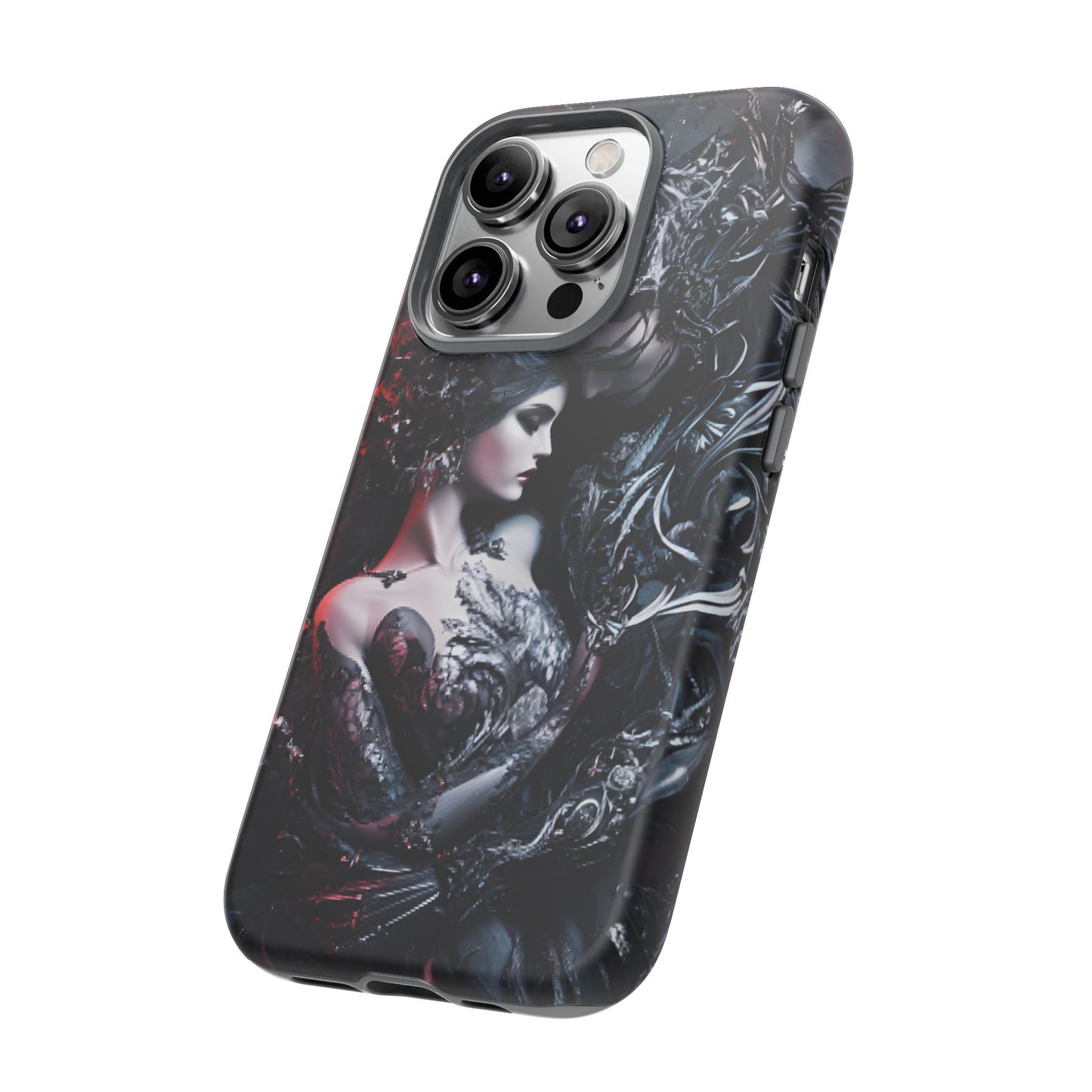 Gothic Couple Phone Case - Victorian Goth Valentine's Day Phone Cases for iPhone 16 15 14 13 12 11, Samsung Galaxy & Google Pixel