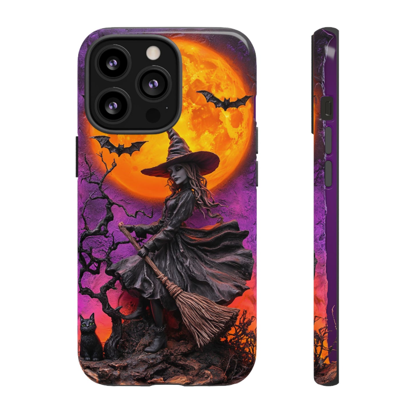 Witch and Bats Phone Case - Witchy Halloween Phone Cases - iPhone 16 15 14 13 12 11, Samsung Galaxy & Google Pixel Phone Covers