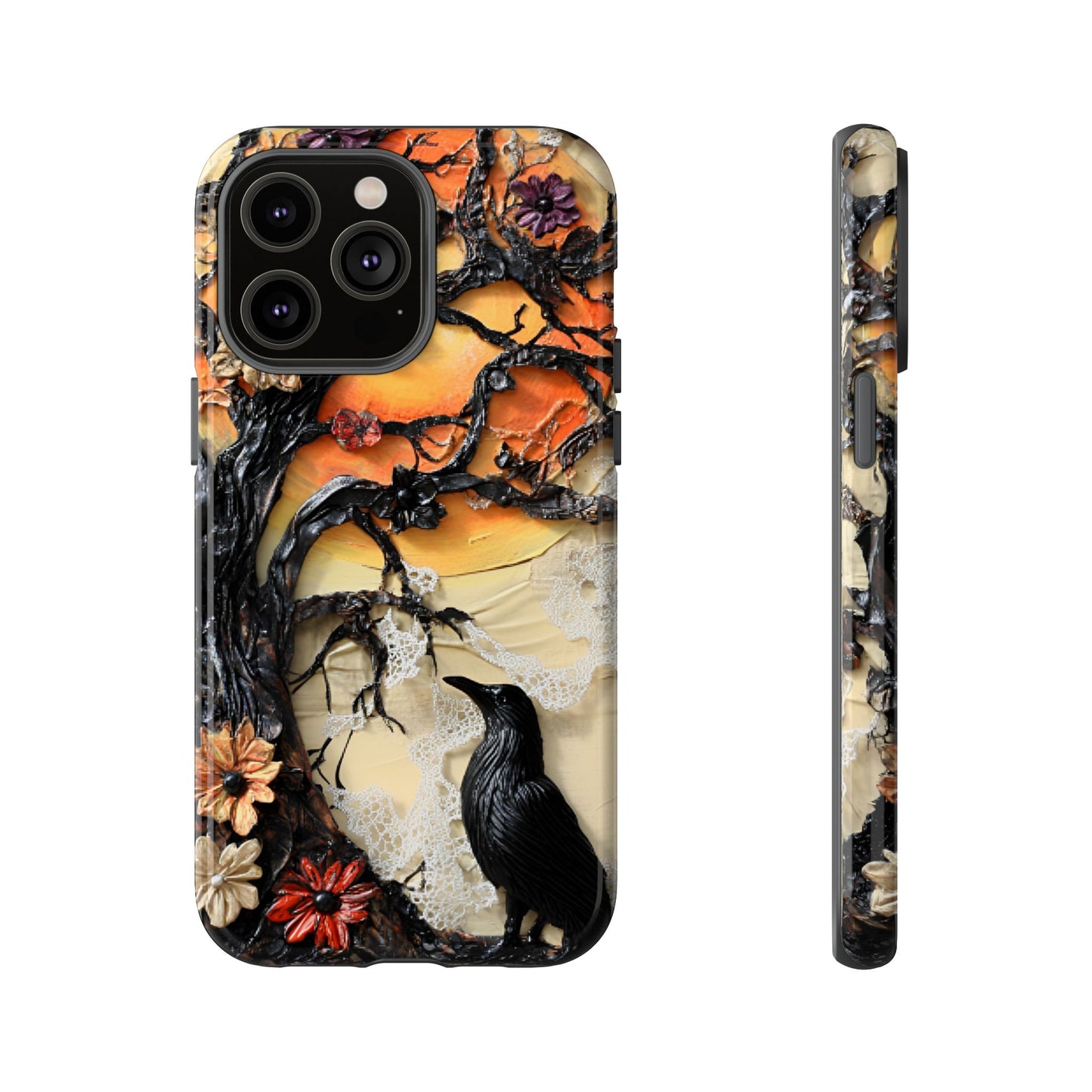 Gothic Raven Phone Case - Fantasy Goth Phone Cases for iPhone 16 15 14 13 12 11, Samsung Galaxy & Google Pixel