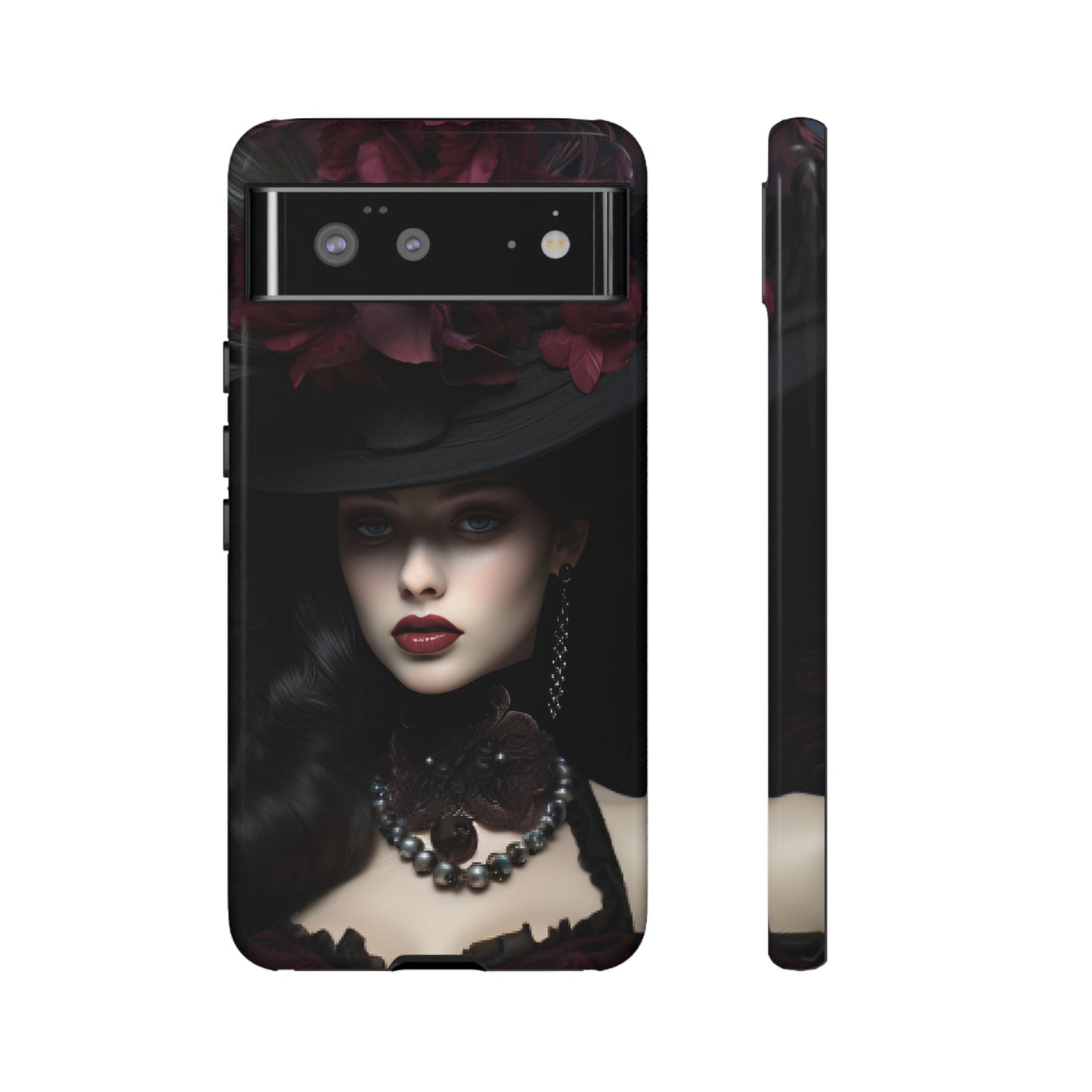 Victorian Goth Phone Case with Vintage Gothic Woman for iPhone 16 15 14 13 12 11, Samsung Galaxy & Google Pixel