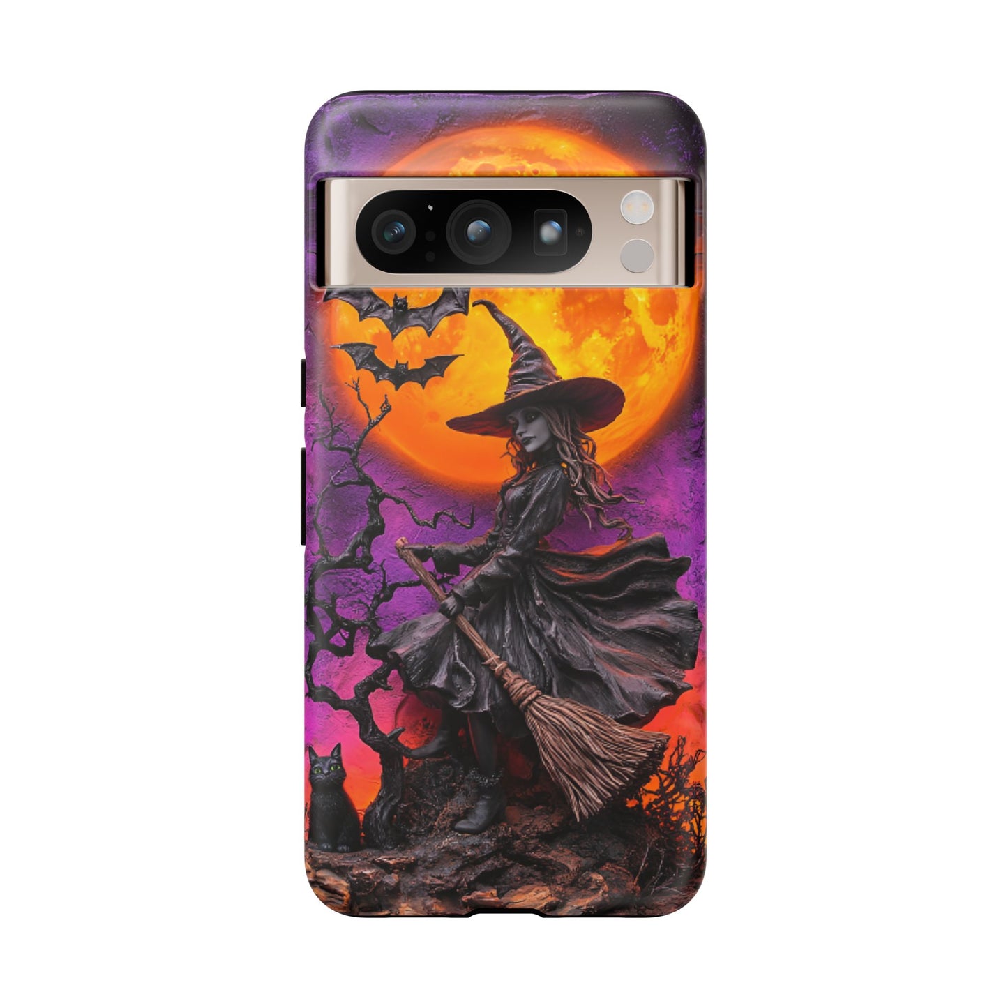 Witch and Bats Phone Case - Witchy Halloween Phone Cases - iPhone 16 15 14 13 12 11, Samsung Galaxy & Google Pixel Phone Covers