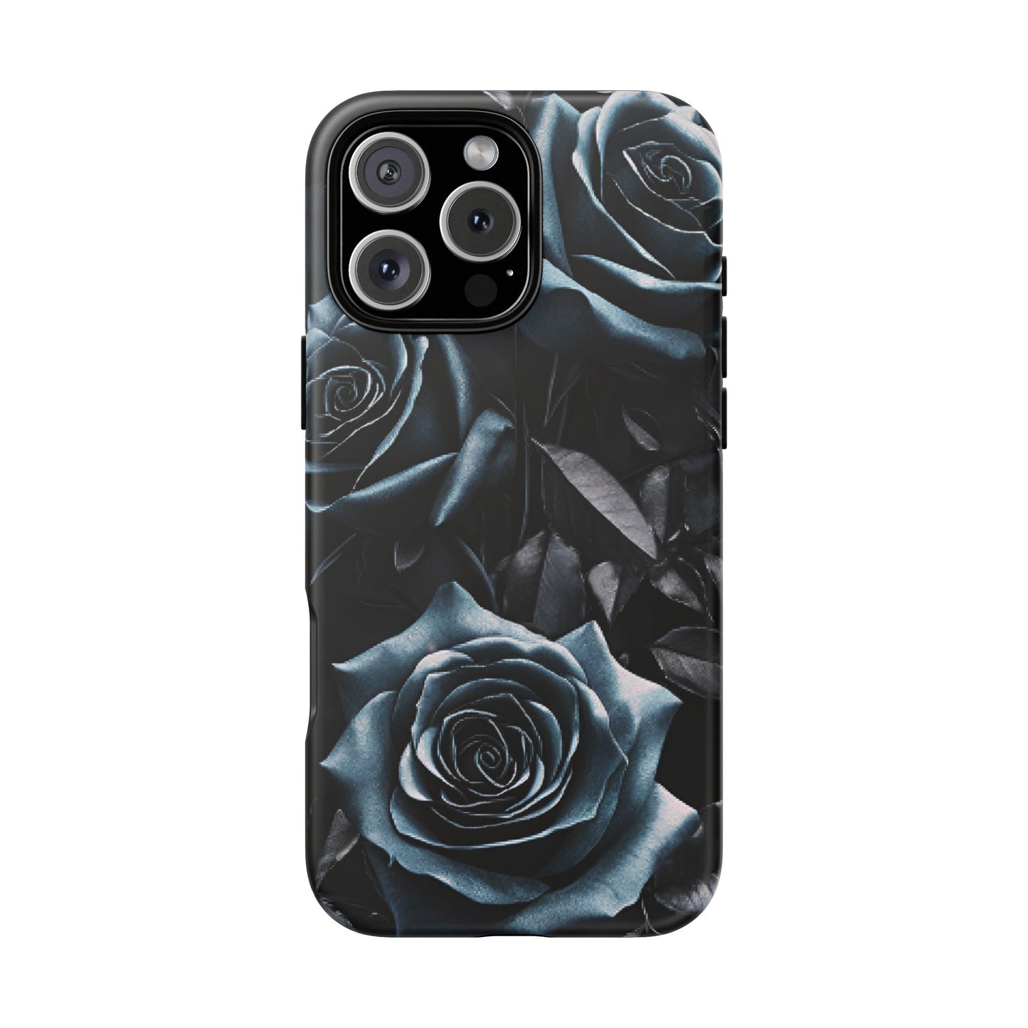 Black and Blue Roses Phone Case - Dark and Moody Gothic Flower Phone Cases - iPhone 16 15 14 13 12 11, Samsung Galaxy & Google Pixel Phone Covers