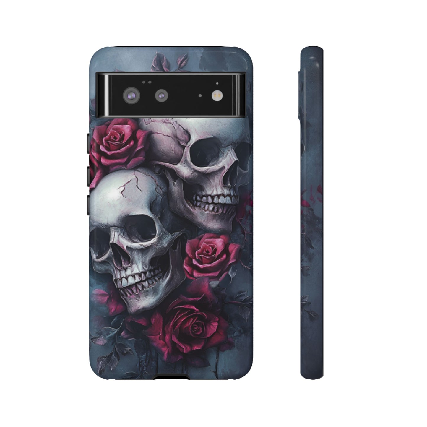 Skulls and Roses Phone Case - Gothic Dark Romance Phone Cases for iPhone 16 15 14 13 12 11, Samsung Galaxy & Google Pixel