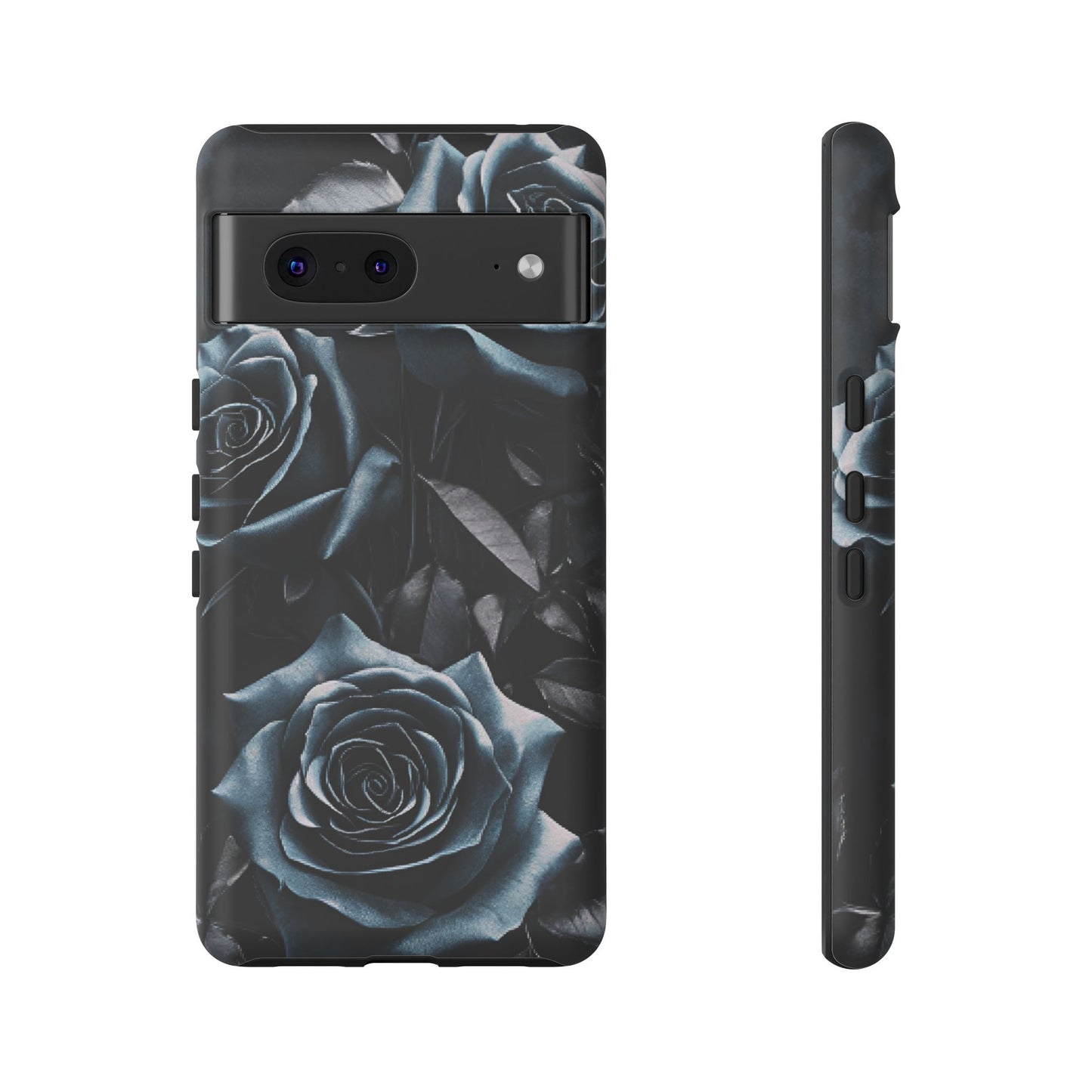 Black and Blue Roses Phone Case - Dark and Moody Gothic Flower Phone Cases for iPhone 16 15 14 13 12 11, Samsung Galaxy & Google Pixel