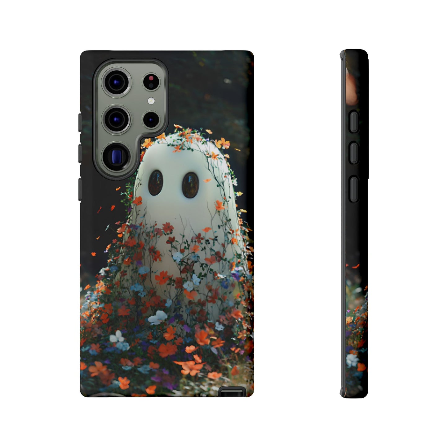 Floral Ghost Phone Case for iPhone 16 15 14 13 12 11, Samsung Galaxy & Google Pixel