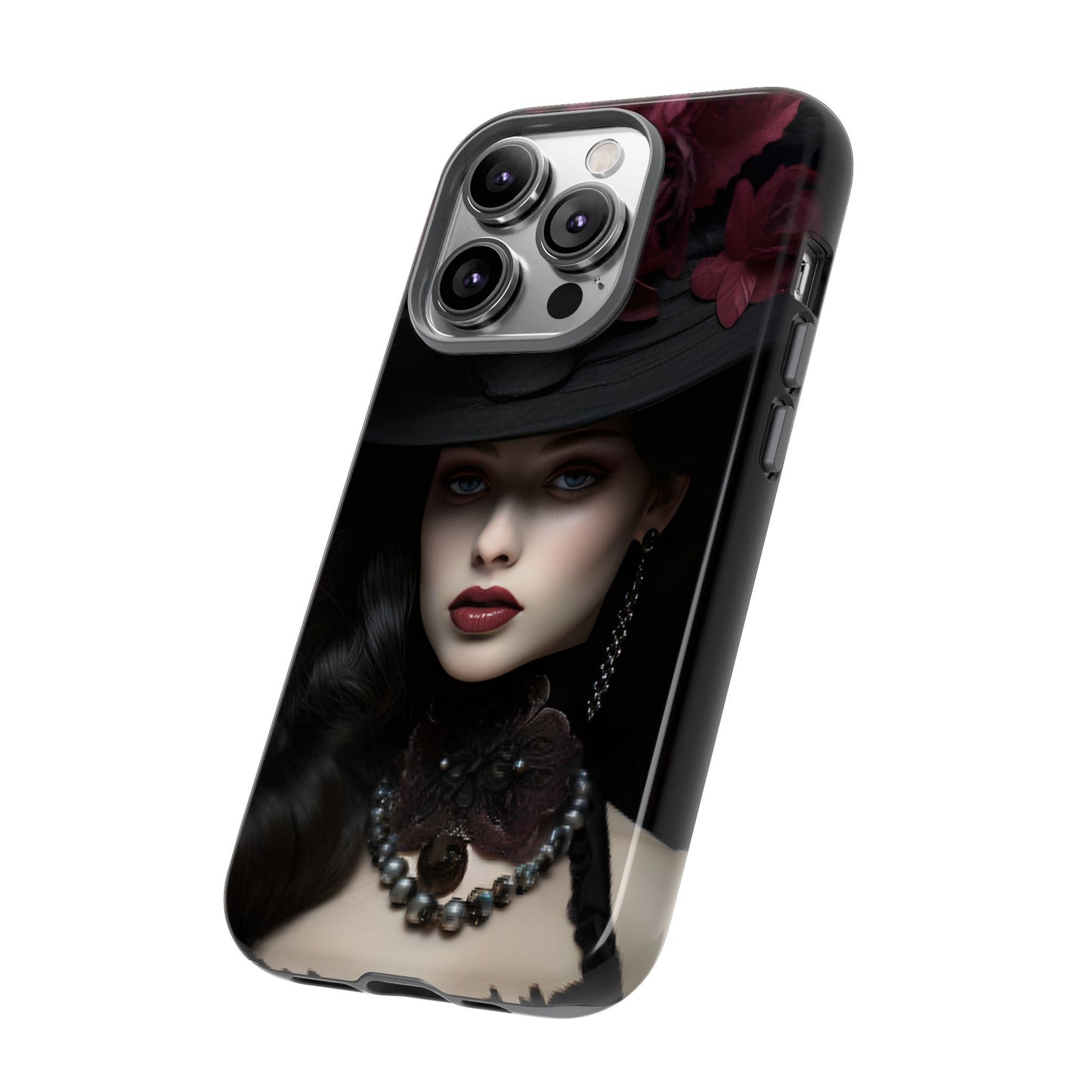 Victorian Goth Phone Case with Vintage Gothic Woman for iPhone 16 15 14 13 12 11, Samsung Galaxy & Google Pixel