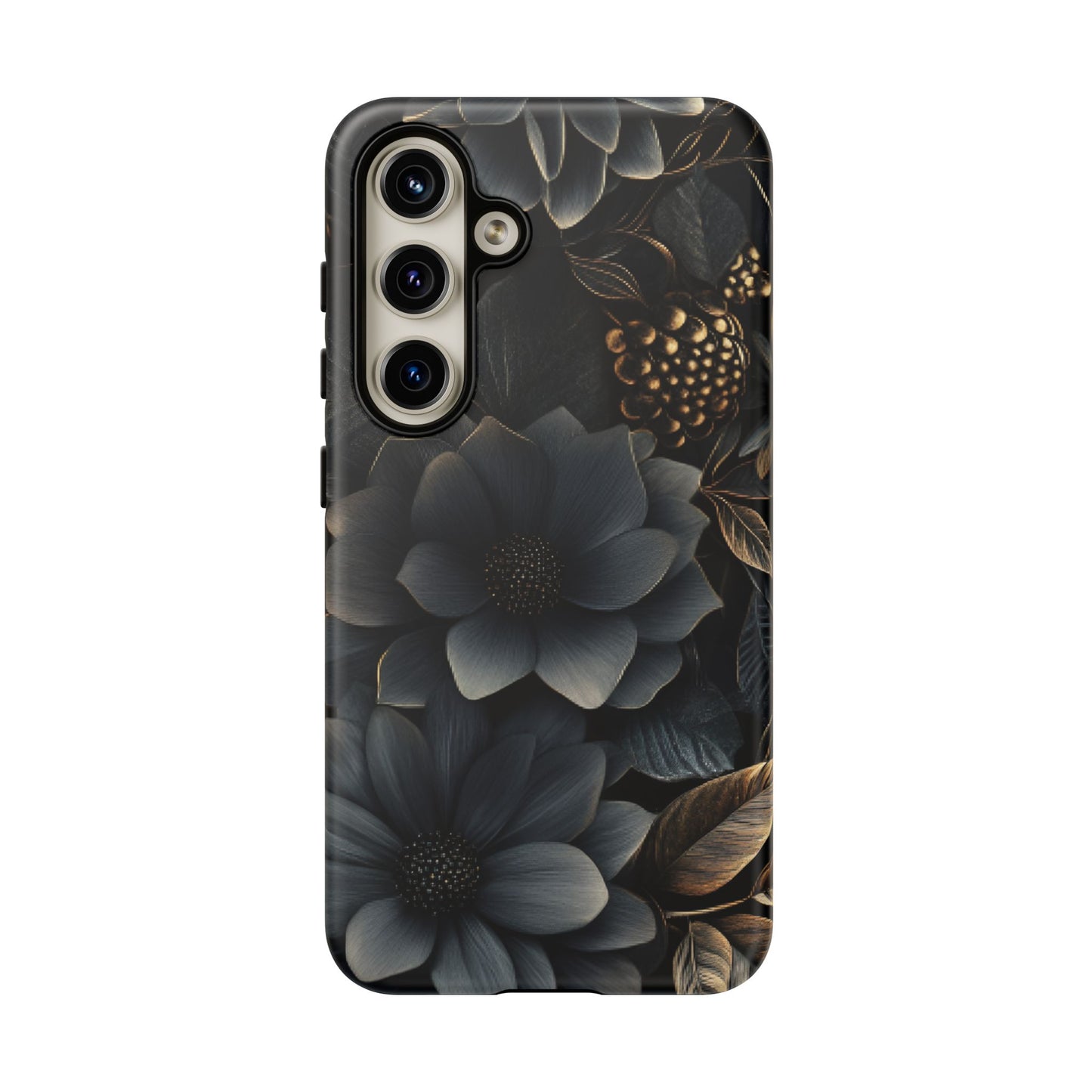 Dark Flower Phone Case for iPhone 16 15 14 13 12 11, Samsung Galaxy & Google Pixel