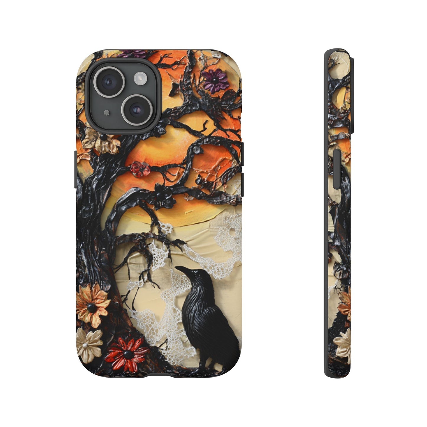 Gothic Raven Phone Case - Fantasy Goth Phone Cases for iPhone 16 15 14 13 12 11, Samsung Galaxy & Google Pixel