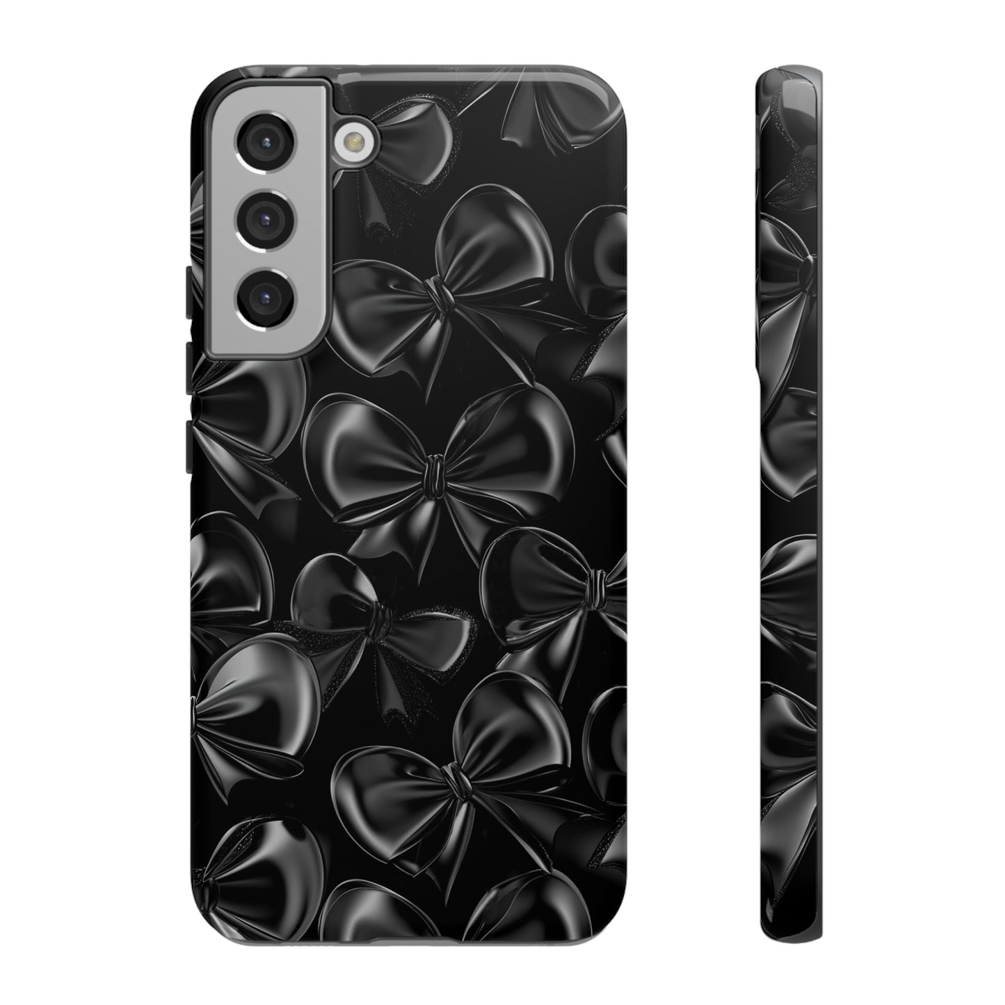 Black Bow Phone Case - Gothic Dark Coquette Phone Cover - iPhone 16 15 14 13 12 11, Samsung Galaxy & Google Pixel Phone Covers