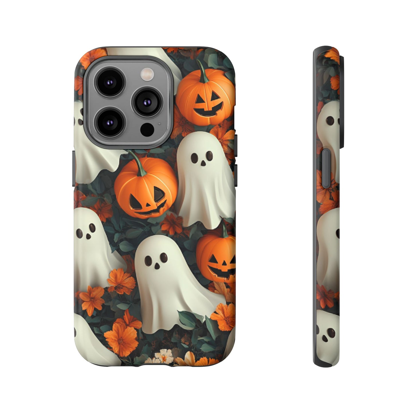 Halloween Ghosts and Pumpkins Phone Case - Spooky and Cute Phone Cases - iPhone 16 15 14 13 12 11, Samsung Galaxy & Google Pixel Phone Covers