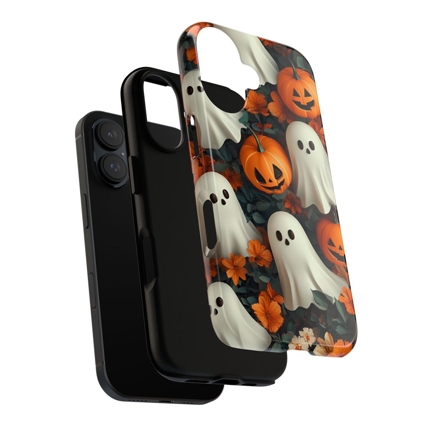 Halloween Ghosts and Pumpkins Phone Case - Spooky and Cute Phone Cases for iPhone 16 15 14 13 12 11, Samsung Galaxy & Google Pixel Phone Covers