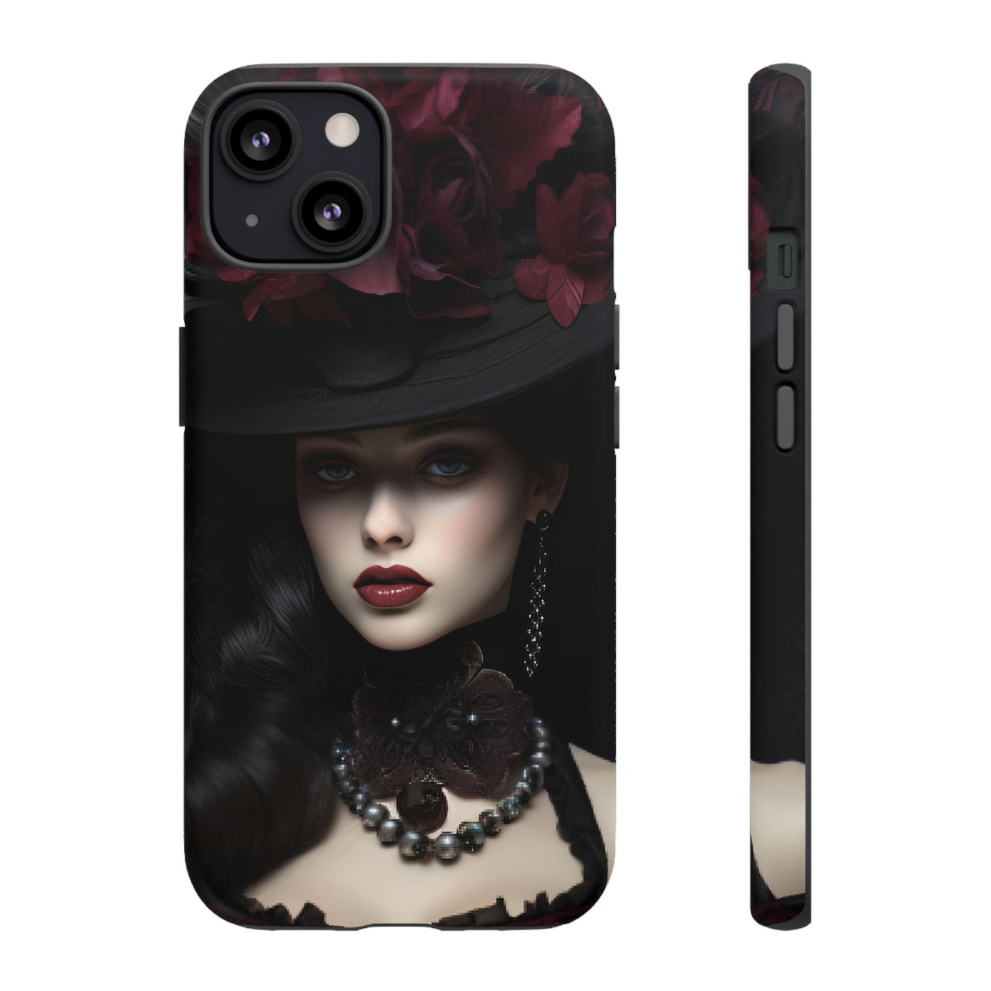 Victorian Goth Phone Case with Vintage Gothic Woman - iPhone 16 15 14 13 12 11, Samsung Galaxy & Google Pixel Phone Covers