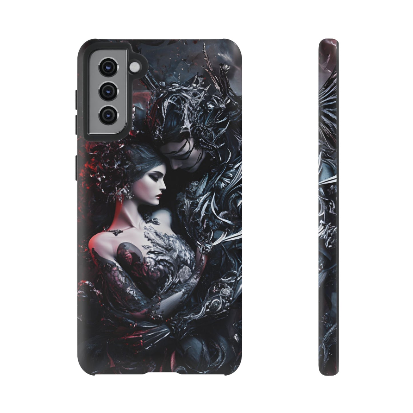 Gothic Couple Phone Case - Victorian Goth Valentine's Day Phone Cases for iPhone 16 15 14 13 12 11, Samsung Galaxy & Google Pixel