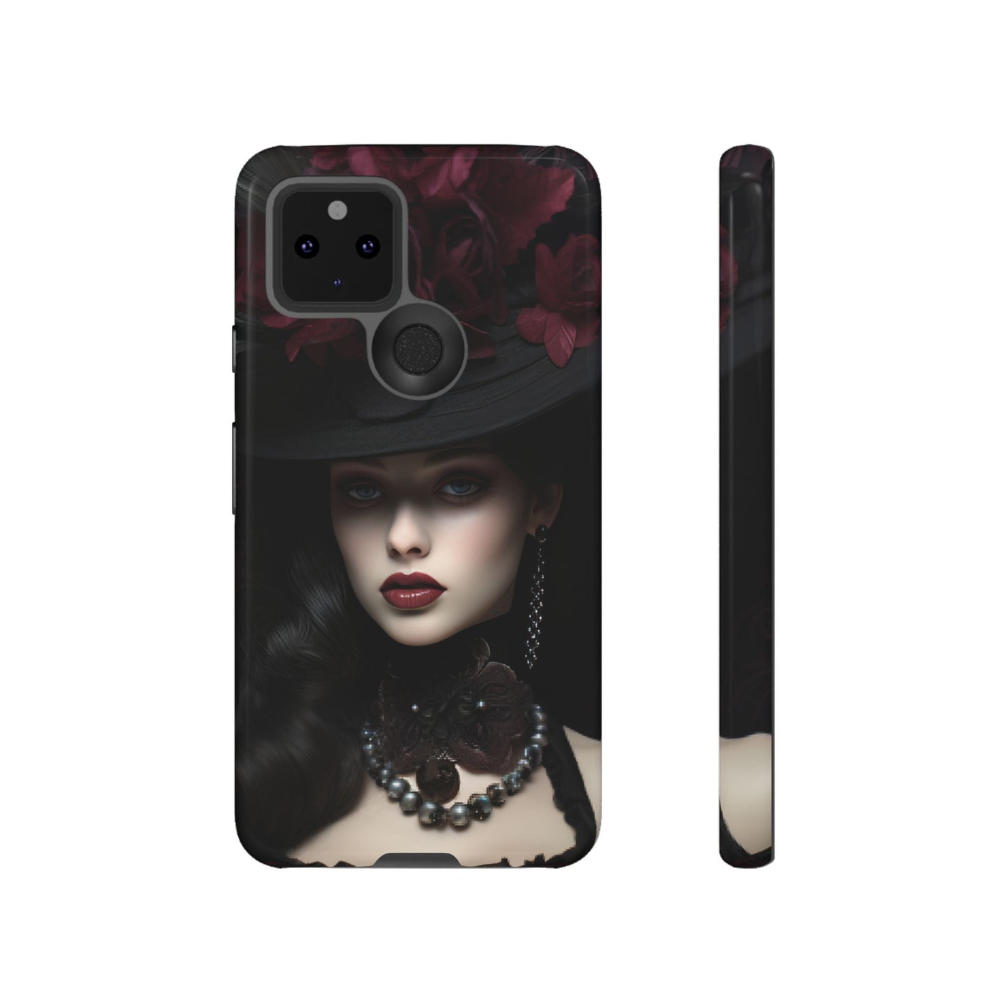 Victorian Goth Phone Case with Vintage Gothic Woman - iPhone 16 15 14 13 12 11, Samsung Galaxy & Google Pixel Phone Covers