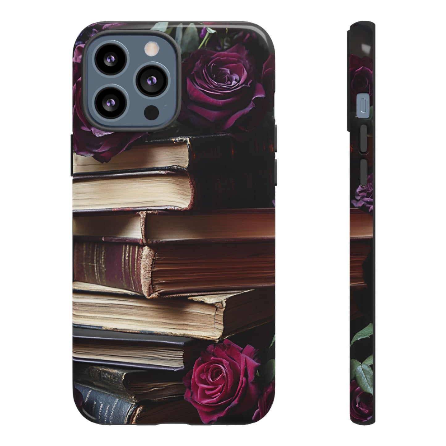 Books and Roses Phone Case - Bookish Dark Academia Phone Cover - iPhone 16 15 14 13 12 11, Samsung Galaxy & Google Pixel Phone Covers