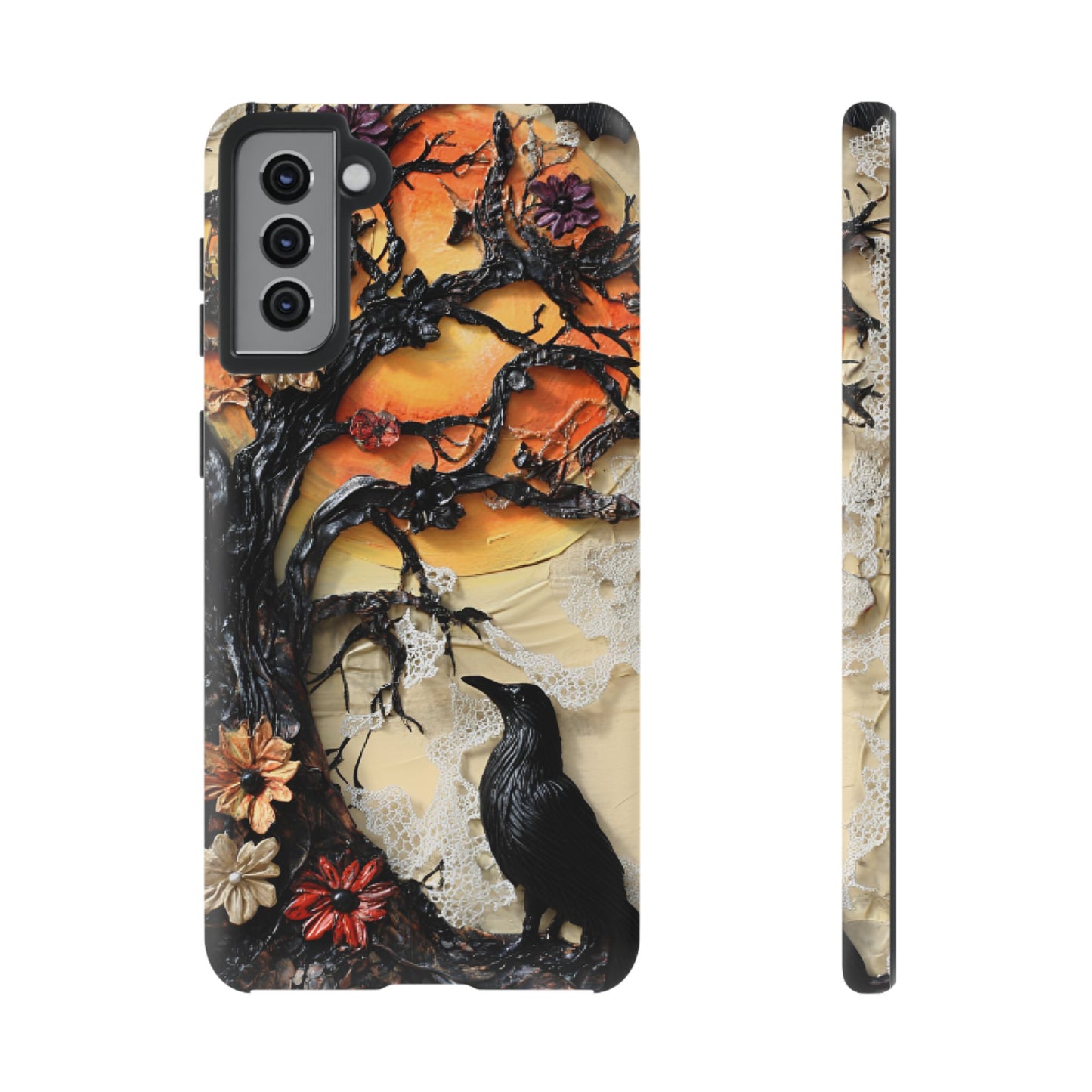 Gothic Raven Phone Case - Fantasy Goth Phone Cases for iPhone 16 15 14 13 12 11, Samsung Galaxy & Google Pixel