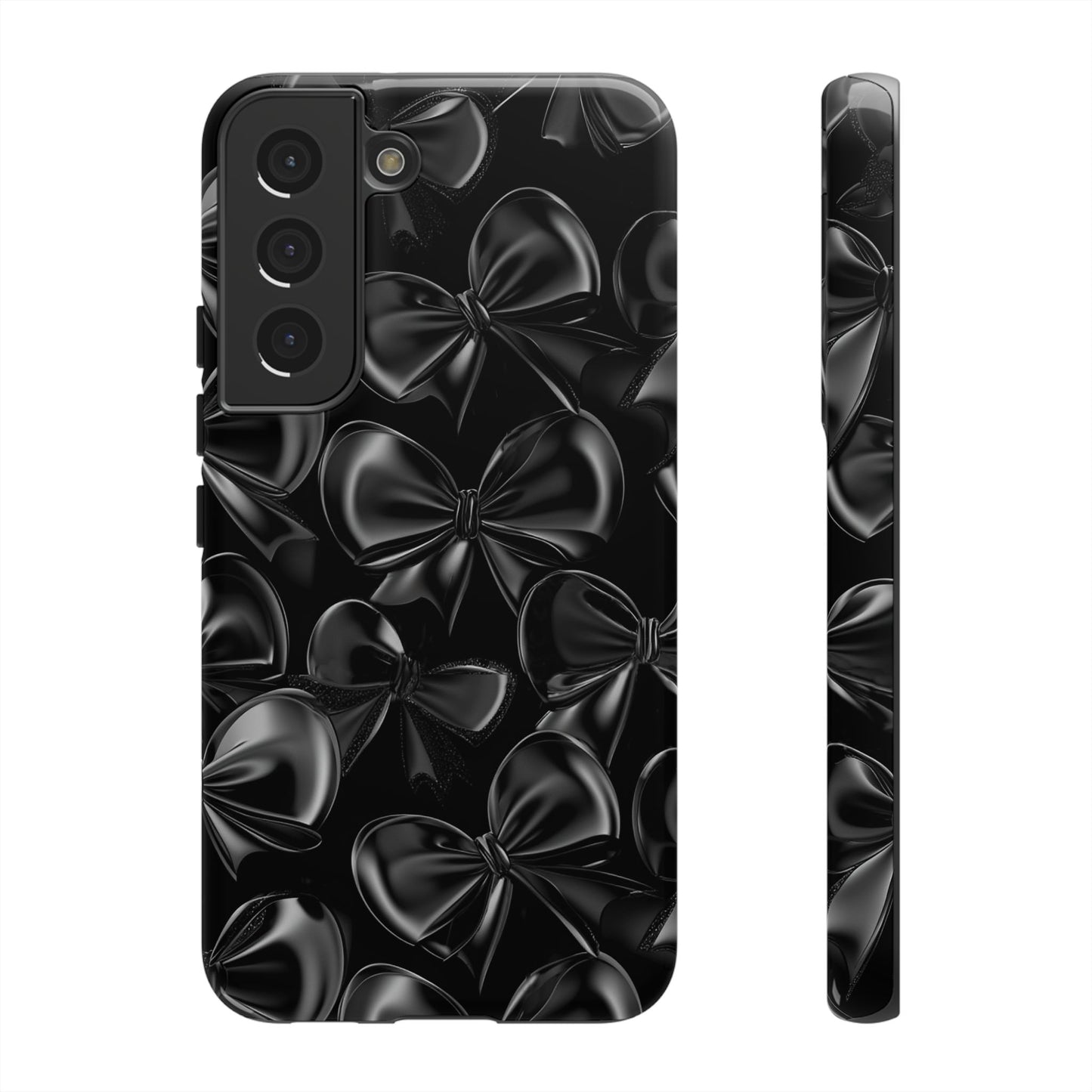 Black Bow Phone Case - Gothic Dark Coquette Phone Cover - iPhone 16 15 14 13 12 11, Samsung Galaxy & Google Pixel Phone Covers