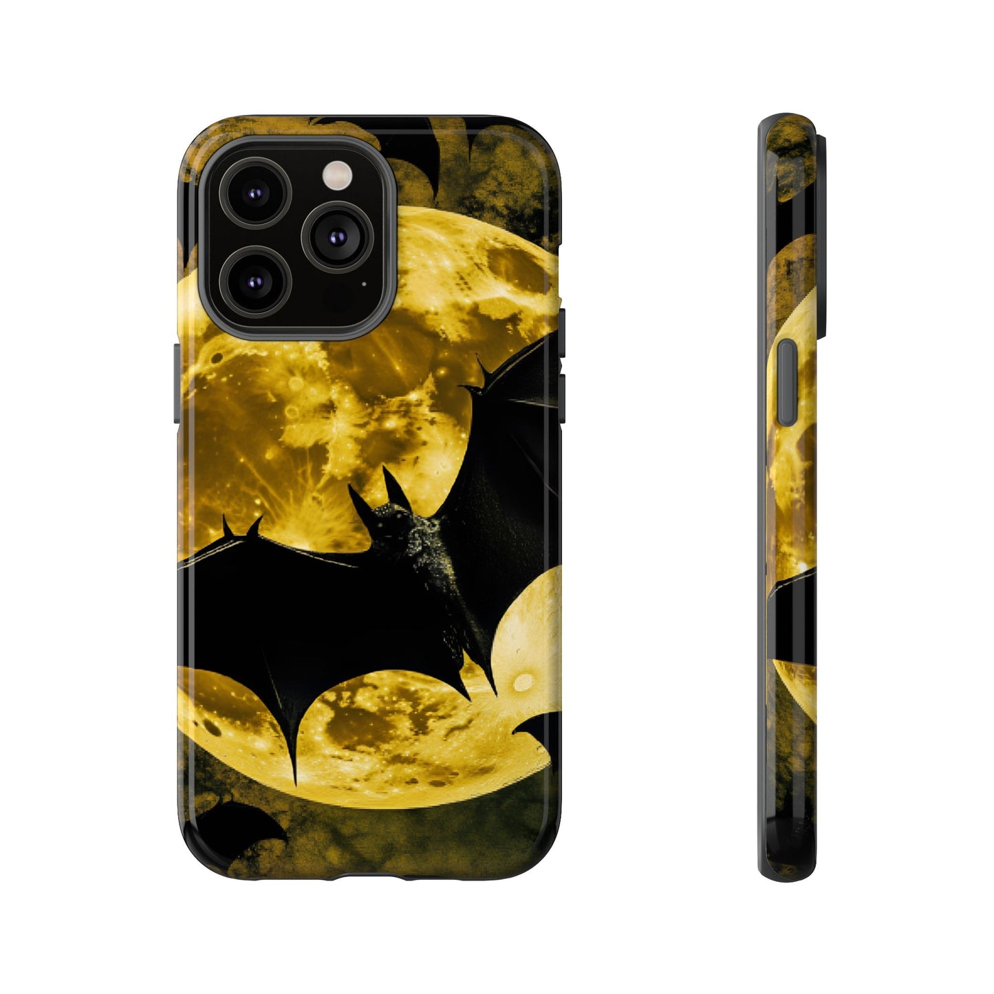 Gothic Bat and Moon Phone Case - Spooky Halloween Phone Cases - iPhone 16 15 14 13 12 11, Samsung Galaxy & Google Pixel Phone Covers