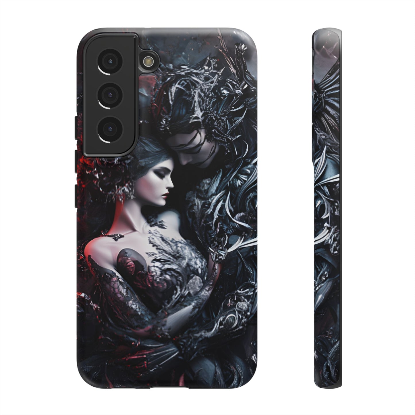 Gothic Couple Phone Case - Victorian Goth Valentine's Day Phone Cases for iPhone 16 15 14 13 12 11, Samsung Galaxy & Google Pixel