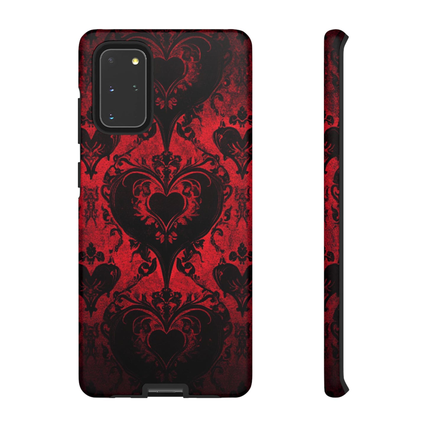 Gothic Dark Romance Phone Case - Black Hearts Phone Cover - iPhone 16 15 14 13 12 11, Samsung Galaxy & Google Pixel Phone Covers