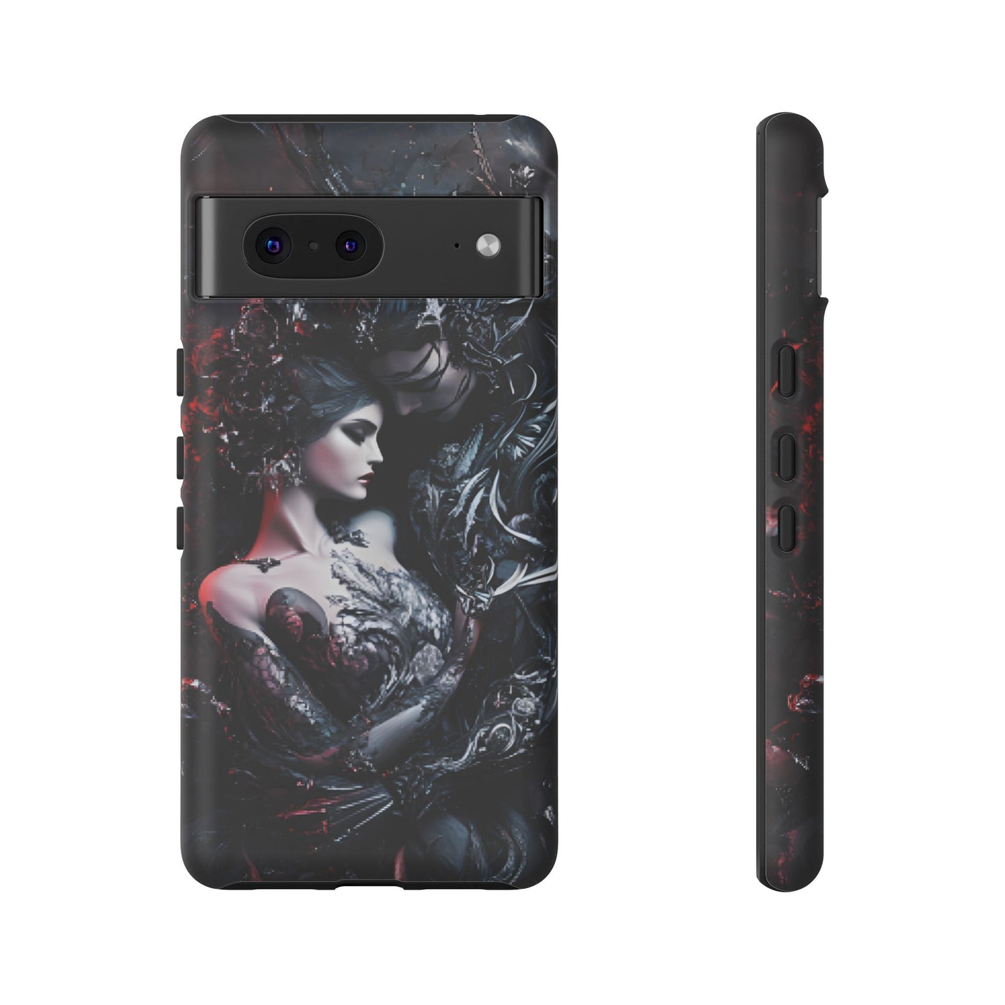 Gothic Couple Phone Case - Victorian Goth Valentine's Day Phone Cases for iPhone 16 15 14 13 12 11, Samsung Galaxy & Google Pixel