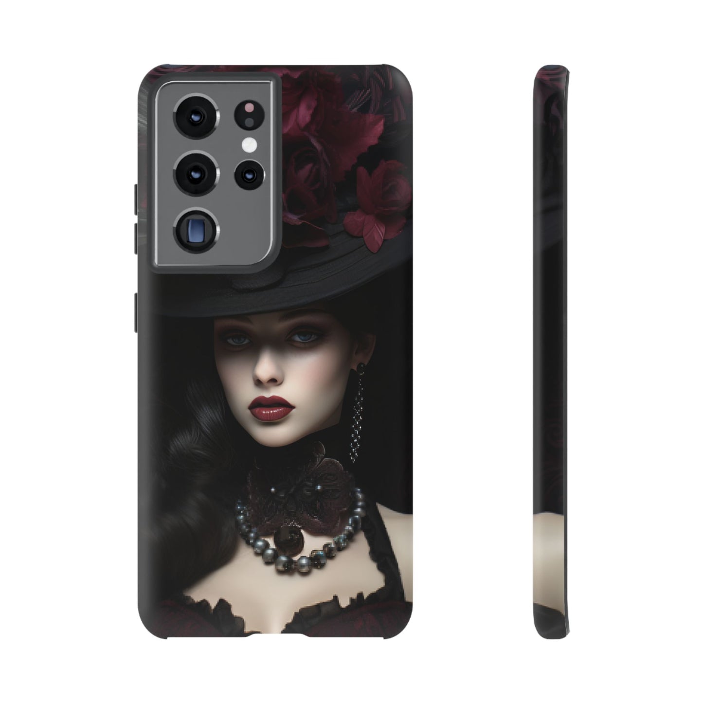 Victorian Goth Phone Case with Vintage Gothic Woman - iPhone 16 15 14 13 12 11, Samsung Galaxy & Google Pixel Phone Covers