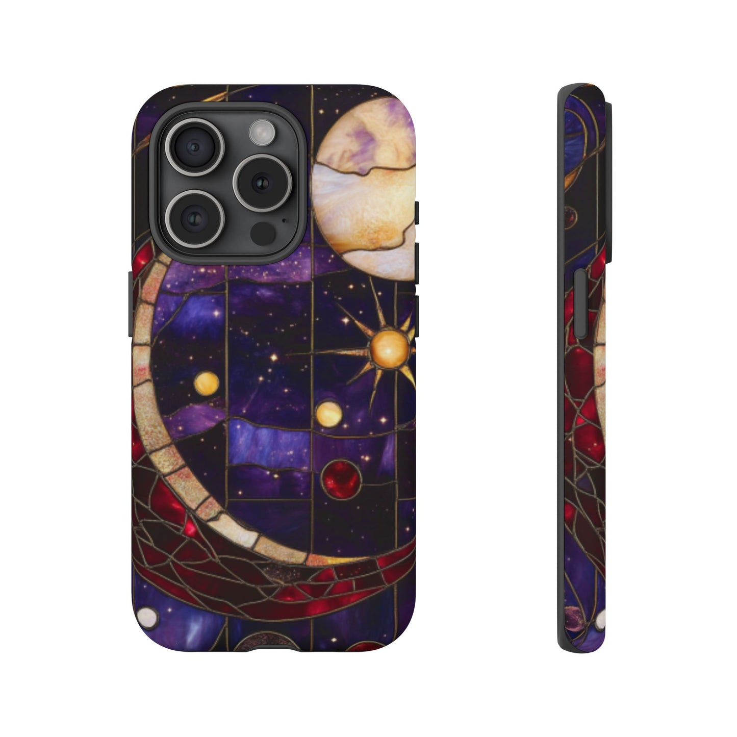 Celestial Stained Glass Phone Case for iPhone 16 15 14 13 12 11, Samsung Galaxy & Google Pixel