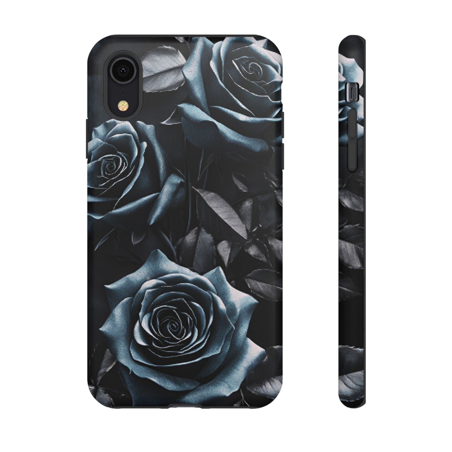 Black and Blue Roses Phone Case - Dark and Moody Gothic Flower Phone Cases - iPhone 16 15 14 13 12 11, Samsung Galaxy & Google Pixel Phone Covers - Boo and Bewear