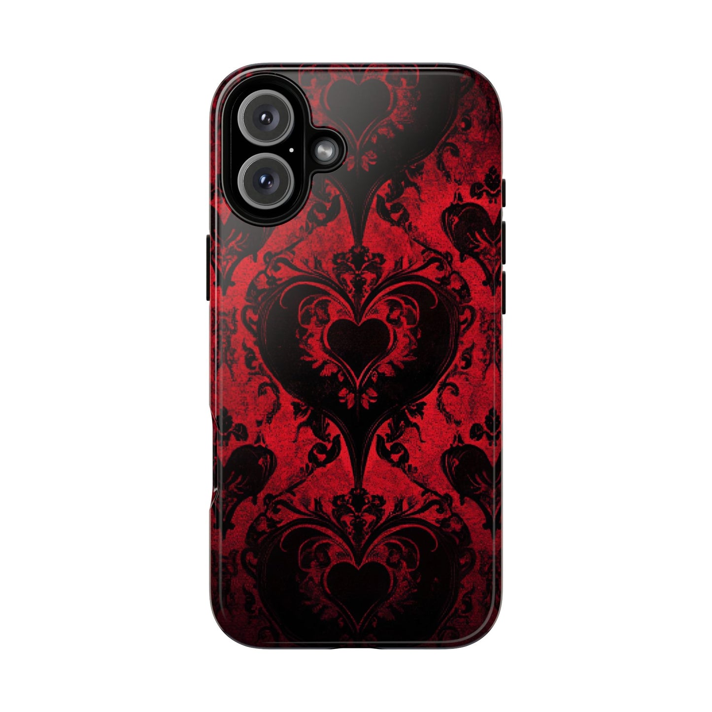 Gothic Dark Romance Phone Case - Black Hearts Phone Cover - iPhone 16 15 14 13 12 11, Samsung Galaxy & Google Pixel Phone Covers