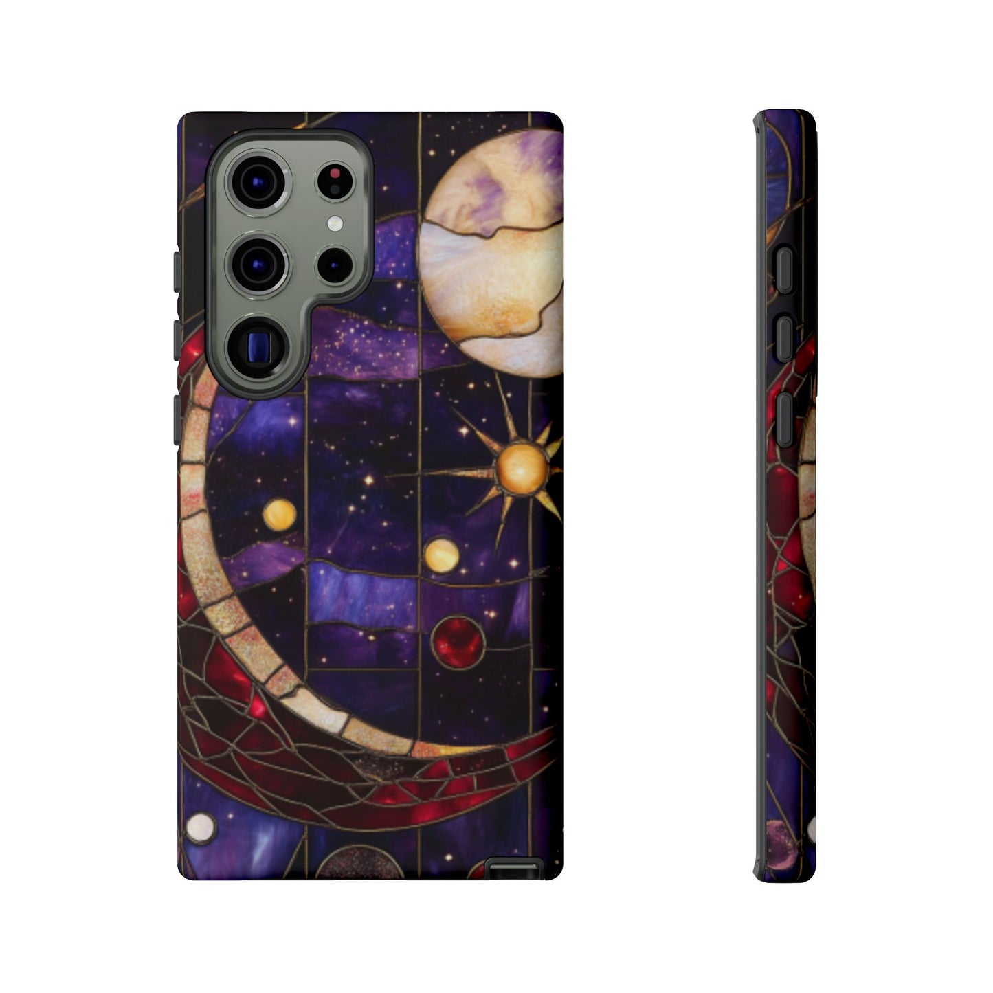 Celestial Stained Glass Phone Case for iPhone 16 15 14 13 12 11, Samsung Galaxy & Google Pixel