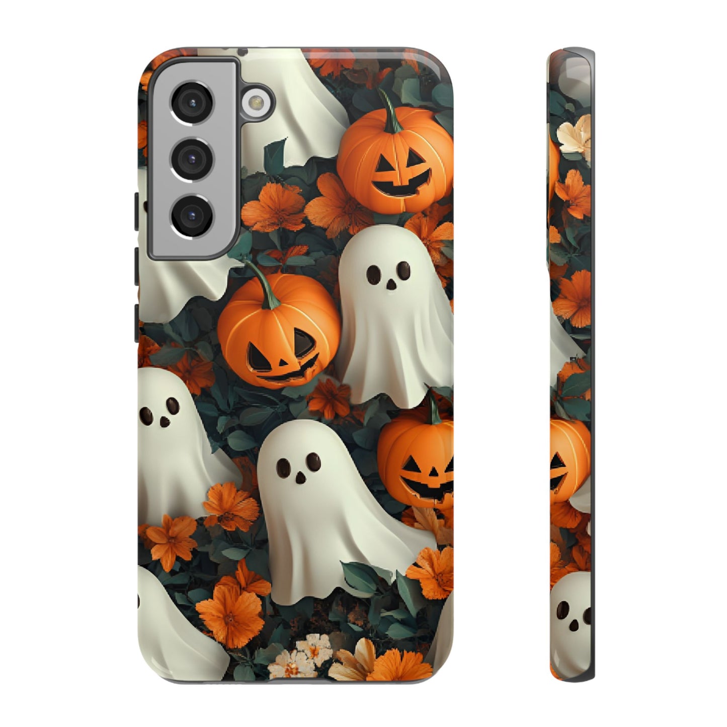 Halloween Ghosts and Pumpkins Phone Case - Spooky and Cute Phone Cases - iPhone 16 15 14 13 12 11, Samsung Galaxy & Google Pixel Phone Covers