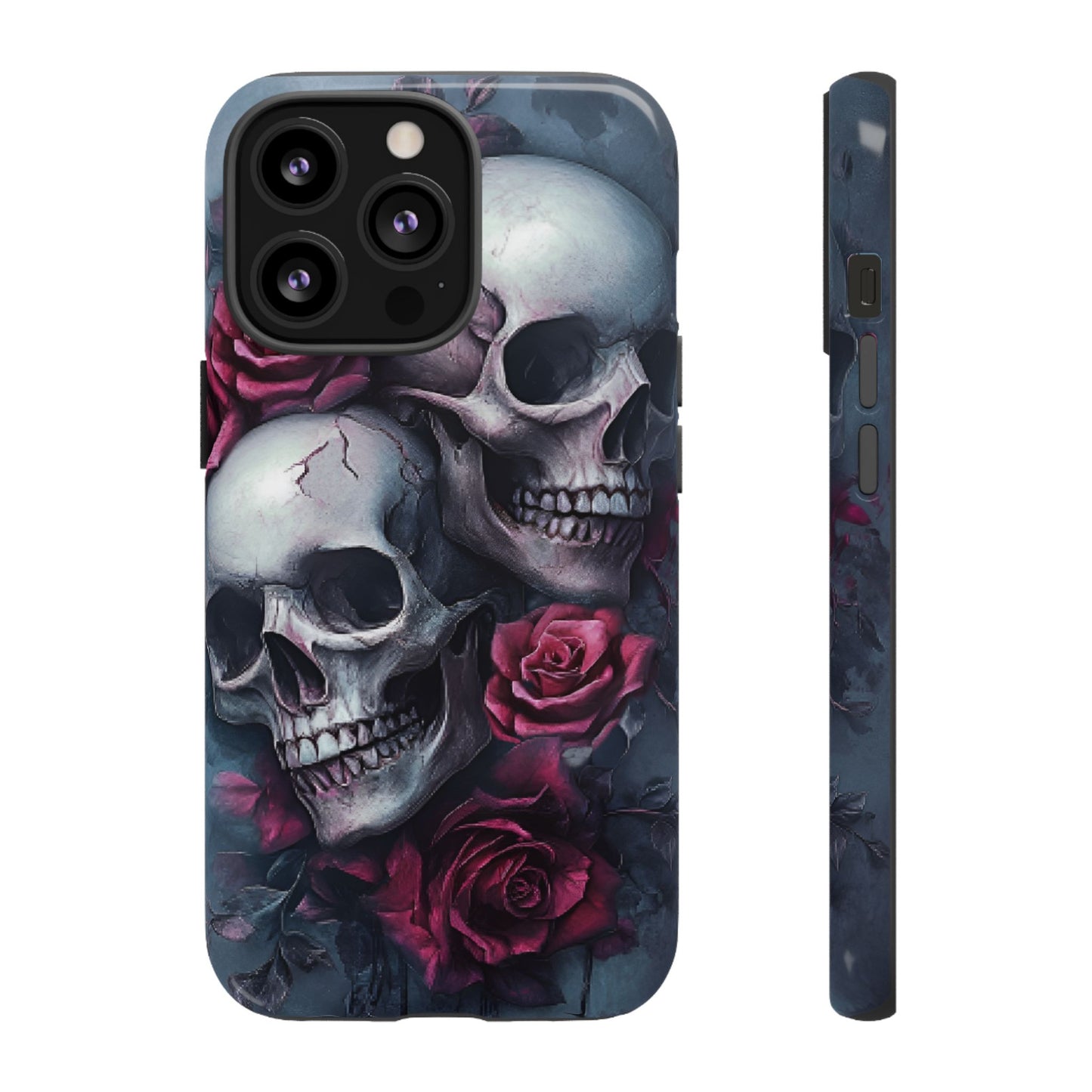 Skulls and Roses Phone Case - Gothic Dark Romance Phone Cases for iPhone 16 15 14 13 12 11, Samsung Galaxy & Google Pixel