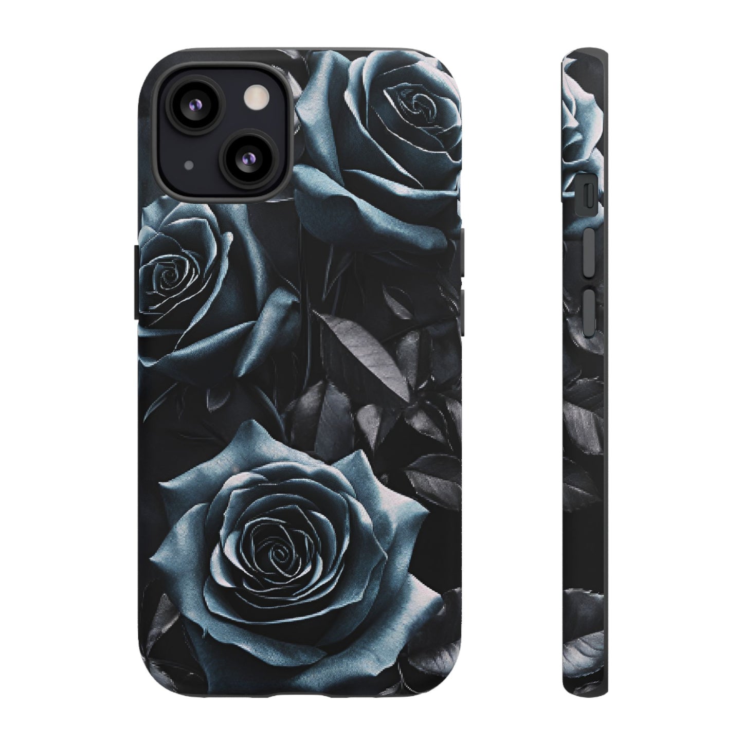 Black and Blue Roses Phone Case - Dark and Moody Gothic Flower Phone Cases - iPhone 16 15 14 13 12 11, Samsung Galaxy & Google Pixel Phone Covers