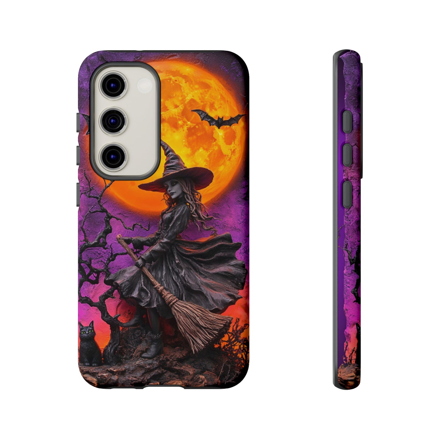 Witch and Bats Phone Case - Witchy Halloween Phone Cases - iPhone 16 15 14 13 12 11, Samsung Galaxy & Google Pixel Phone Covers