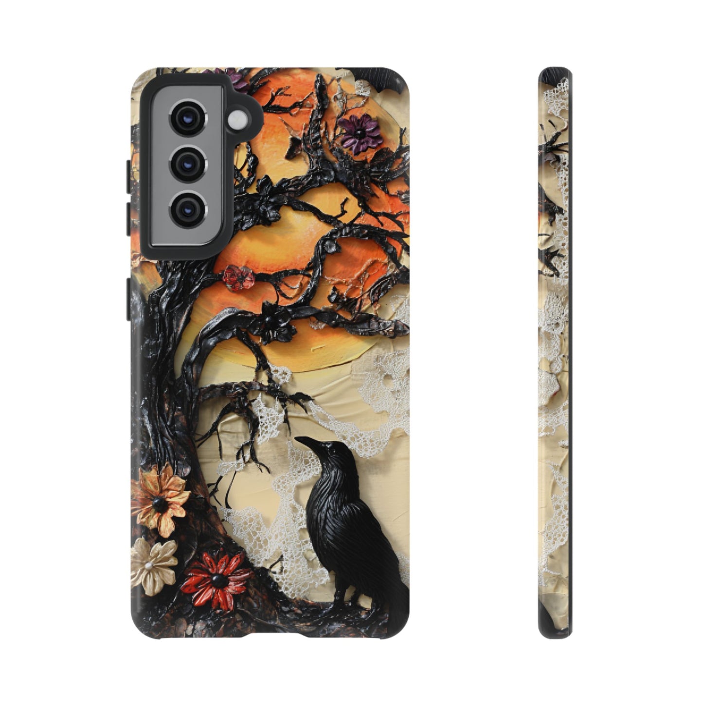 Gothic Raven Phone Case - Fantasy Goth Phone Cases for iPhone 16 15 14 13 12 11, Samsung Galaxy & Google Pixel