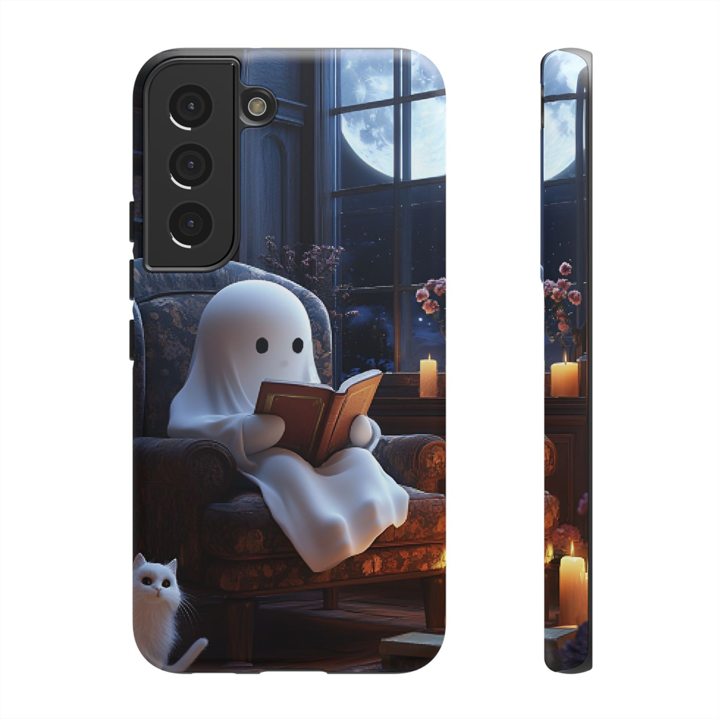 Ghost Reading Book Phone Case - Bookish Halloween Phone Cases - iPhone 16 15 14 13 12 11, Samsung Galaxy & Google Pixel Phone Covers