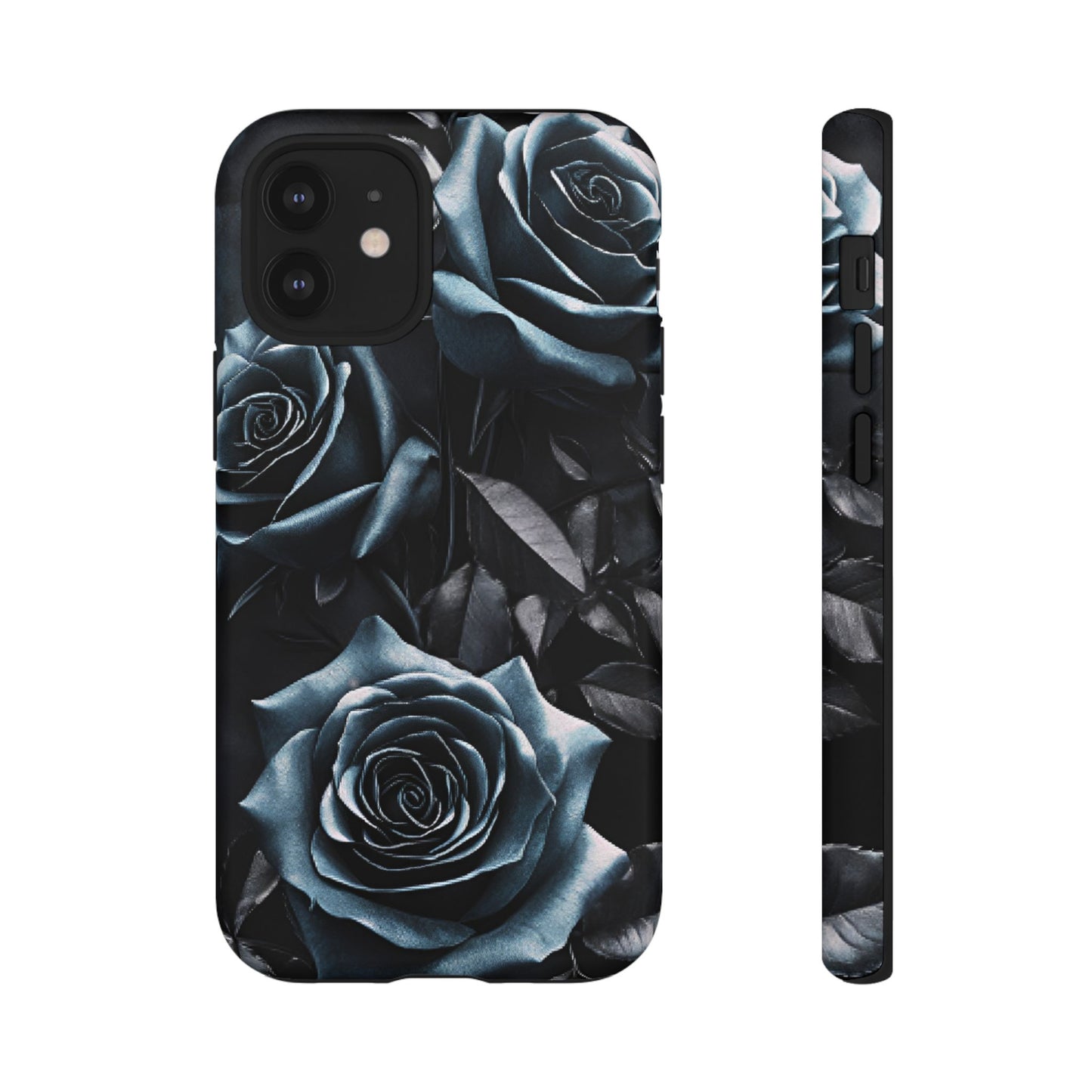 Black and Blue Roses Phone Case - Dark and Moody Gothic Flower Phone Cases - iPhone 16 15 14 13 12 11, Samsung Galaxy & Google Pixel Phone Covers