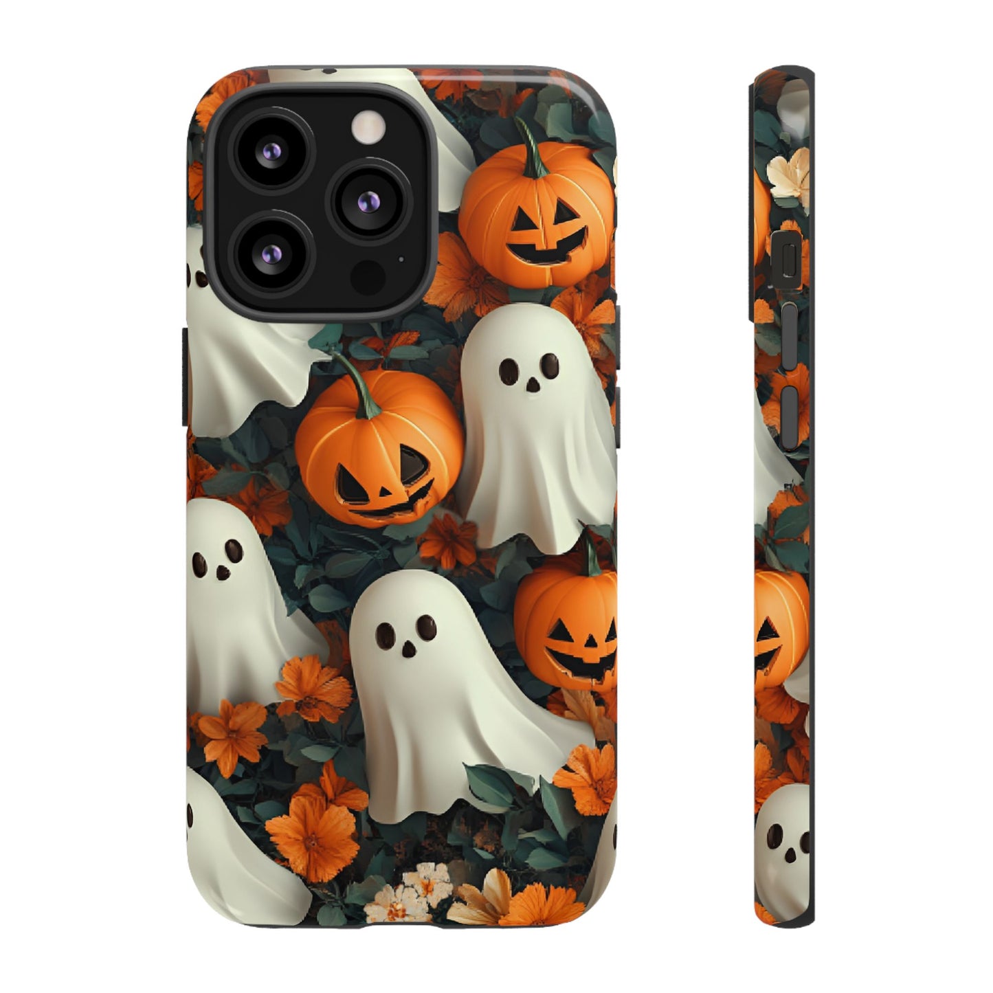 Halloween Ghosts and Pumpkins Phone Case - Spooky and Cute Phone Cases for iPhone 16 15 14 13 12 11, Samsung Galaxy & Google Pixel Phone Covers