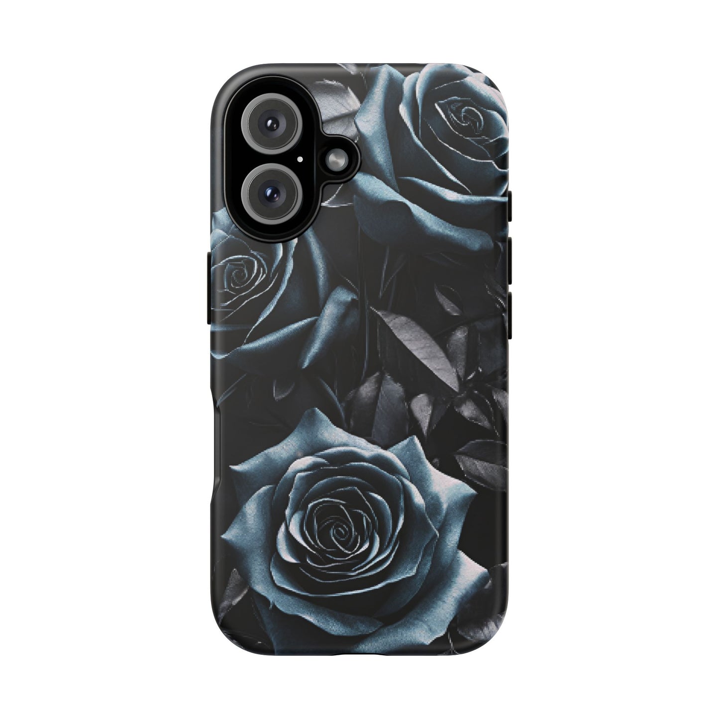 Black and Blue Roses Phone Case - Dark and Moody Gothic Flower Phone Cases - iPhone 16 15 14 13 12 11, Samsung Galaxy & Google Pixel Phone Covers