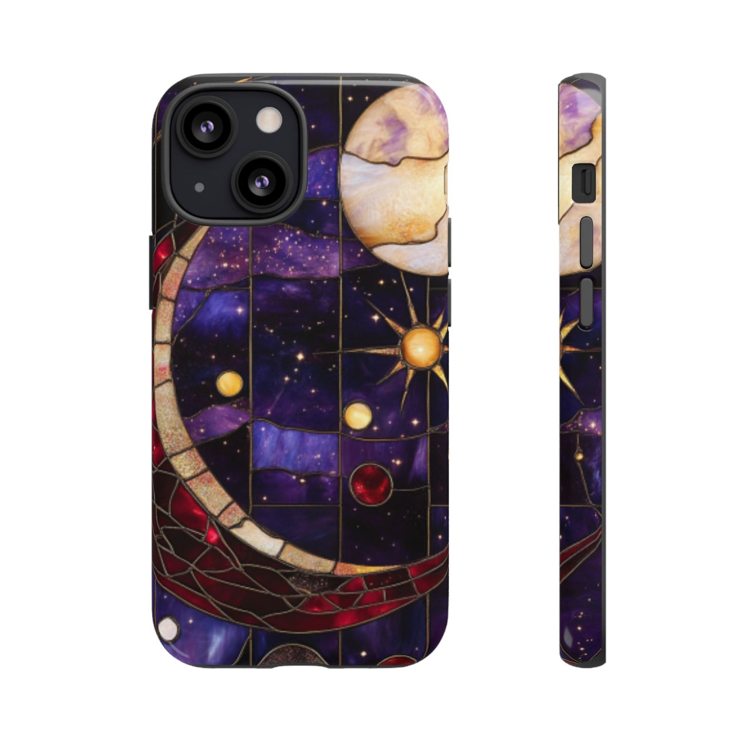 Celestial Stained Glass Phone Case - iPhone 16 15 14 13 12 11, Samsung Galaxy & Google Pixel Phone Covers