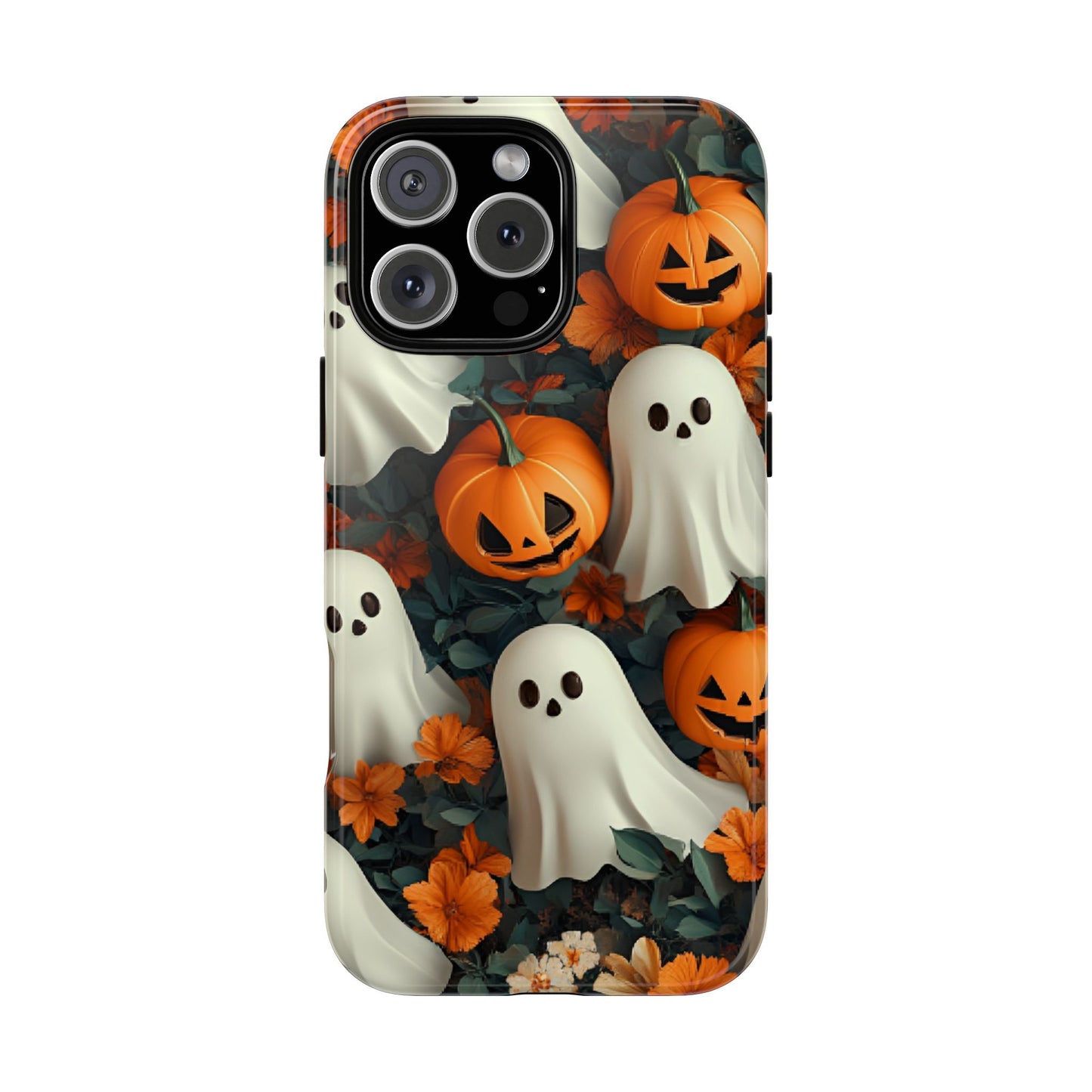 Halloween Ghosts and Pumpkins Phone Case - Spooky and Cute Phone Cases - iPhone 16 15 14 13 12 11, Samsung Galaxy & Google Pixel Phone Covers - Boo and Bewear