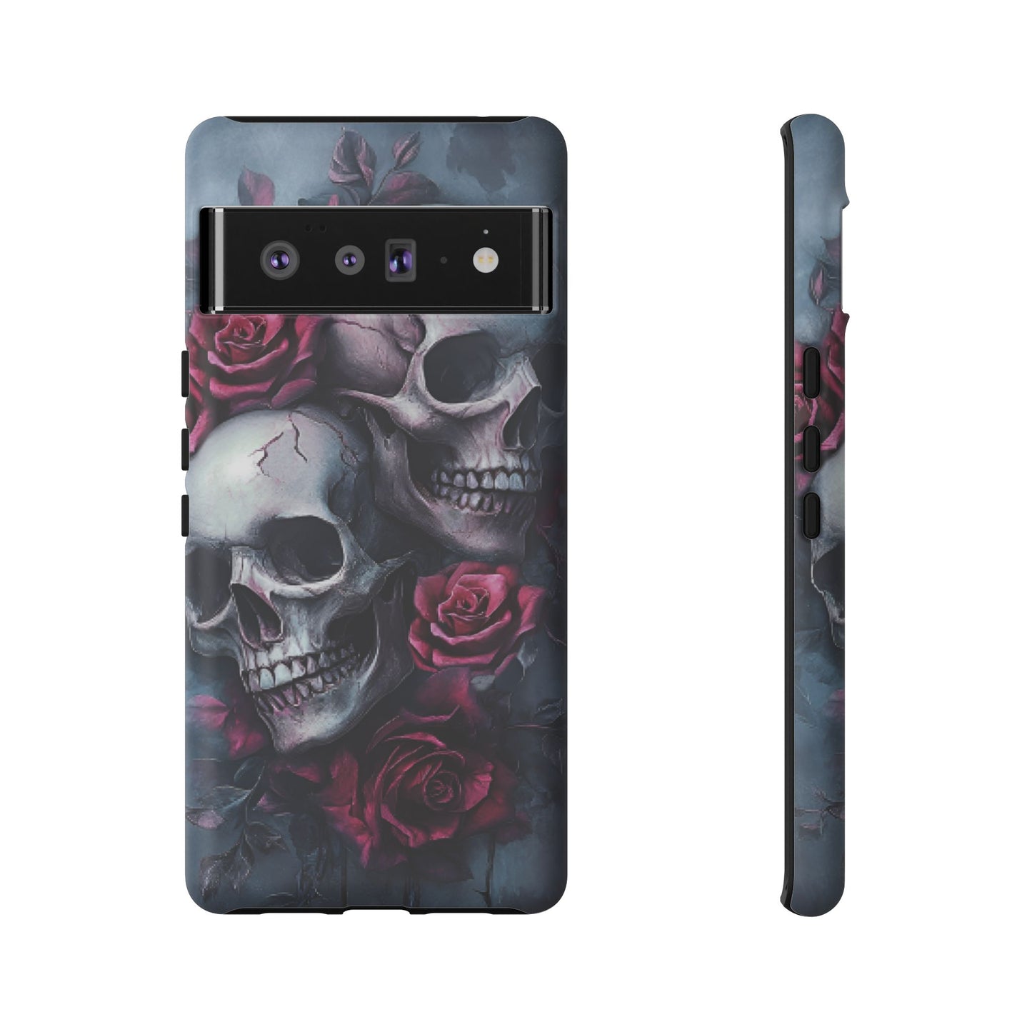 Skulls and Roses Phone Case - Gothic Dark Romance Phone Cases for iPhone 16 15 14 13 12 11, Samsung Galaxy & Google Pixel