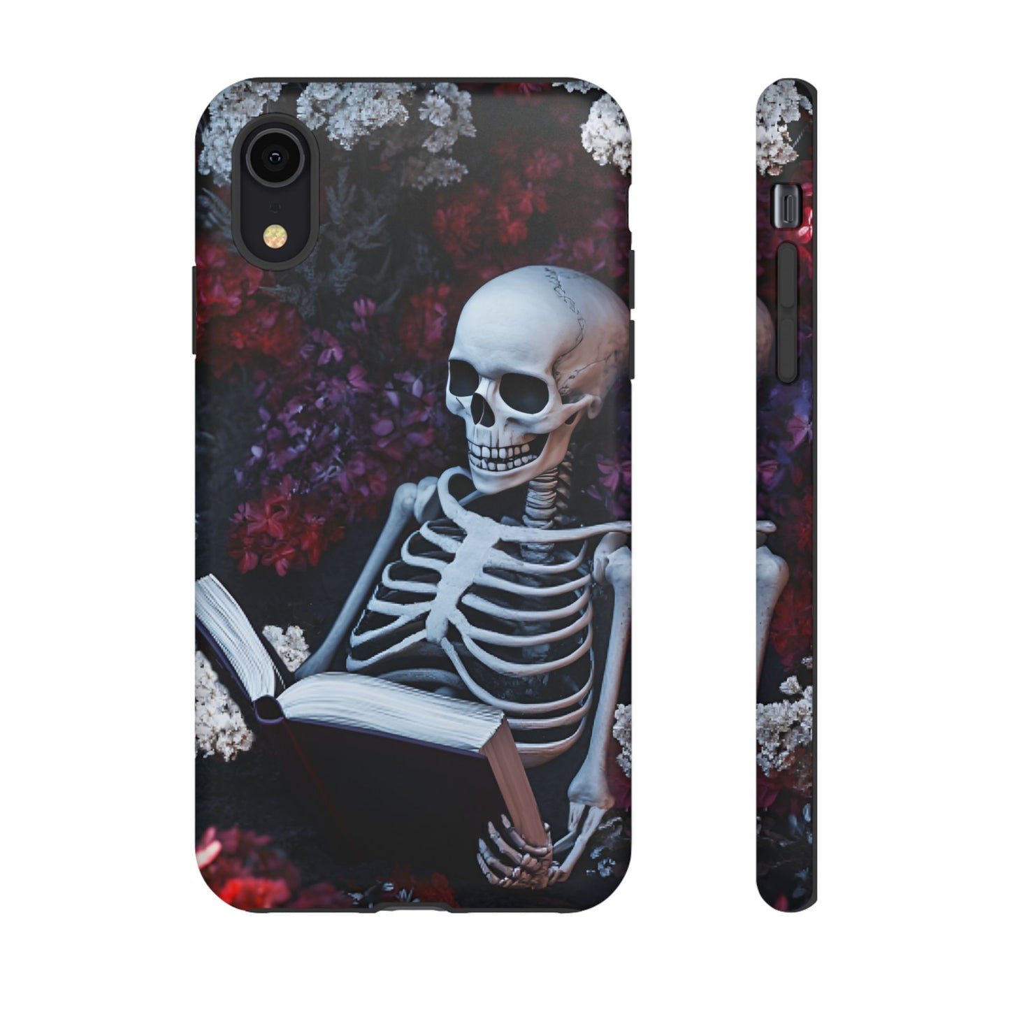 Skeleton Reading Book Phone Case - Bookish Halloween Phone Cases - iPhone 16 15 14 13 12 11, Samsung Galaxy & Google Pixel Phone Covers - Boo and Bewear