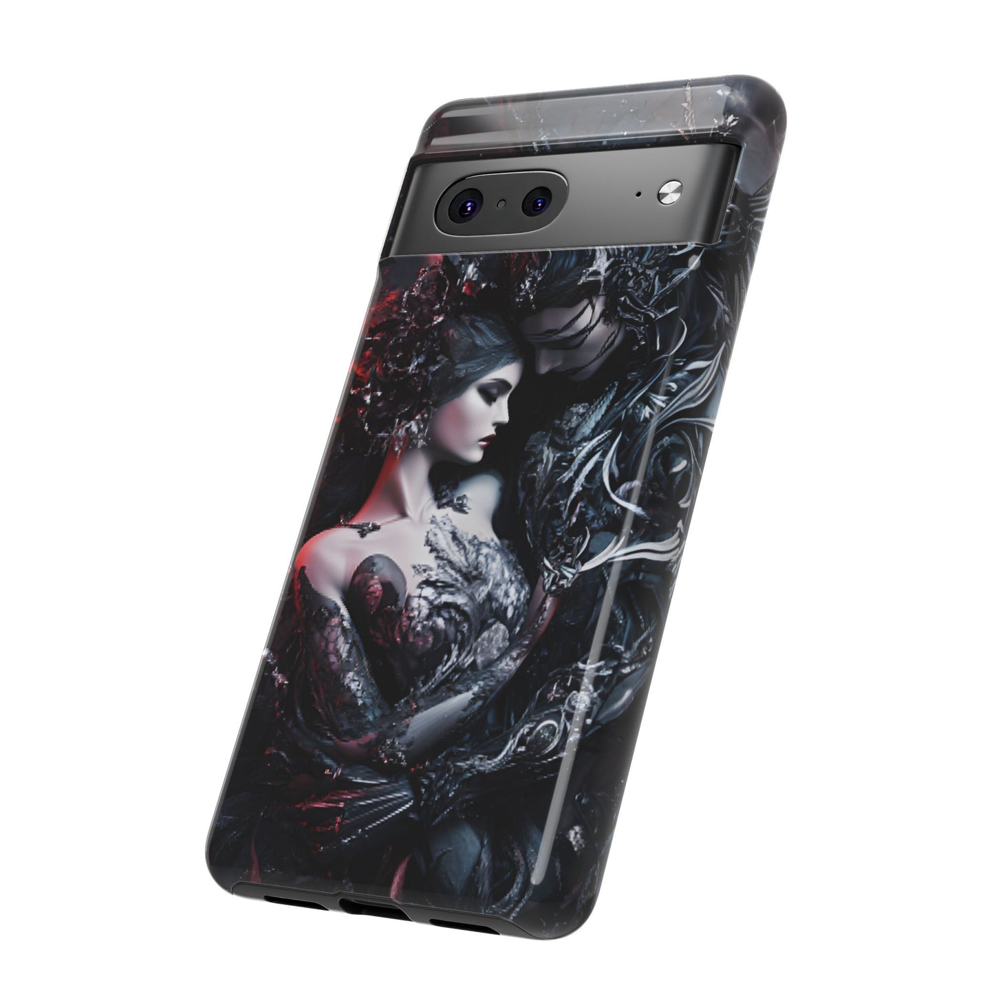 Gothic Couple Phone Case - Victorian Goth Valentine's Day Phone Cases for iPhone 16 15 14 13 12 11, Samsung Galaxy & Google Pixel