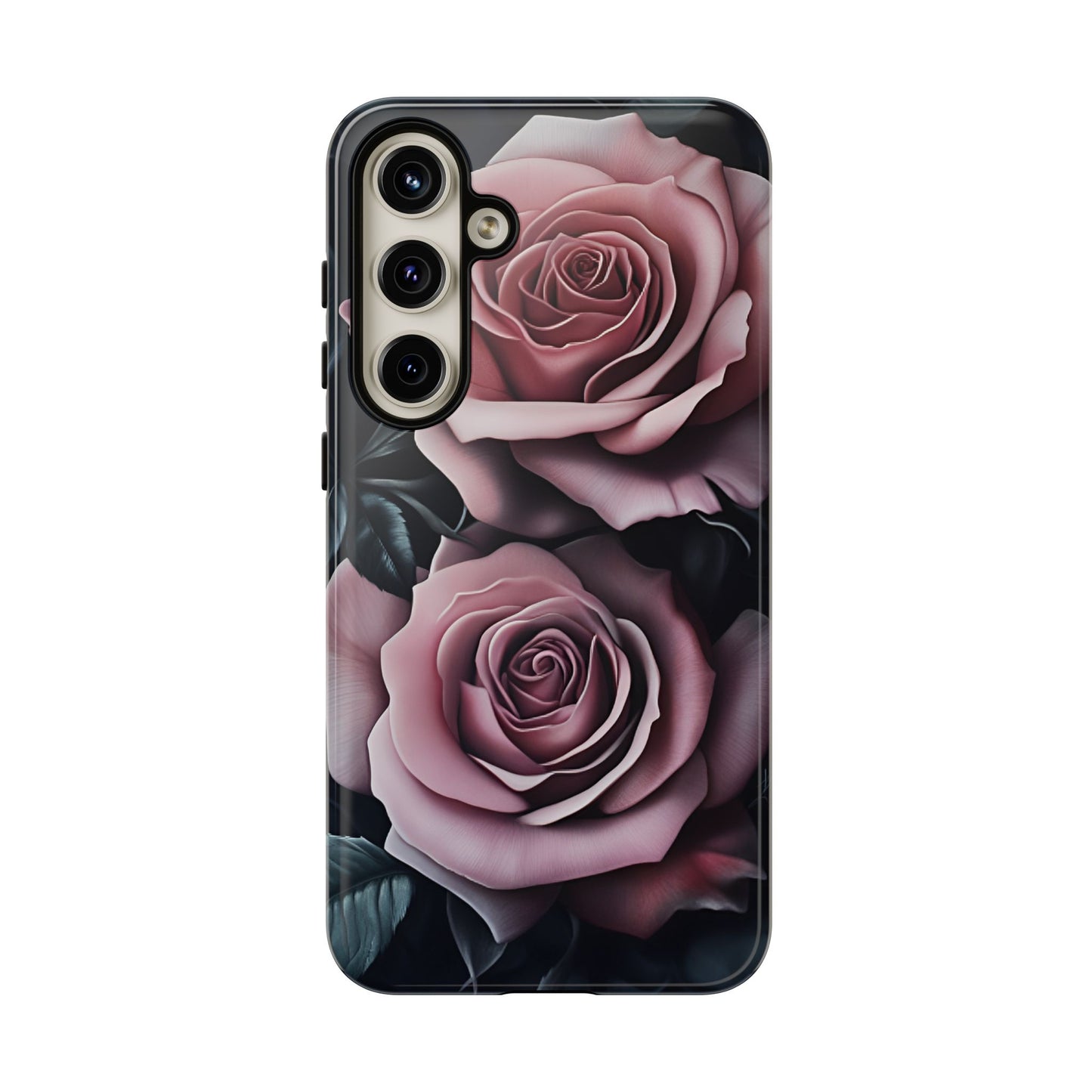 Pastel Goth Roses Phone Case - Gothic Black and Pink Flowers Phone Cases for iPhone 16 15 14 13 12 11, Samsung Galaxy & Google Pixel